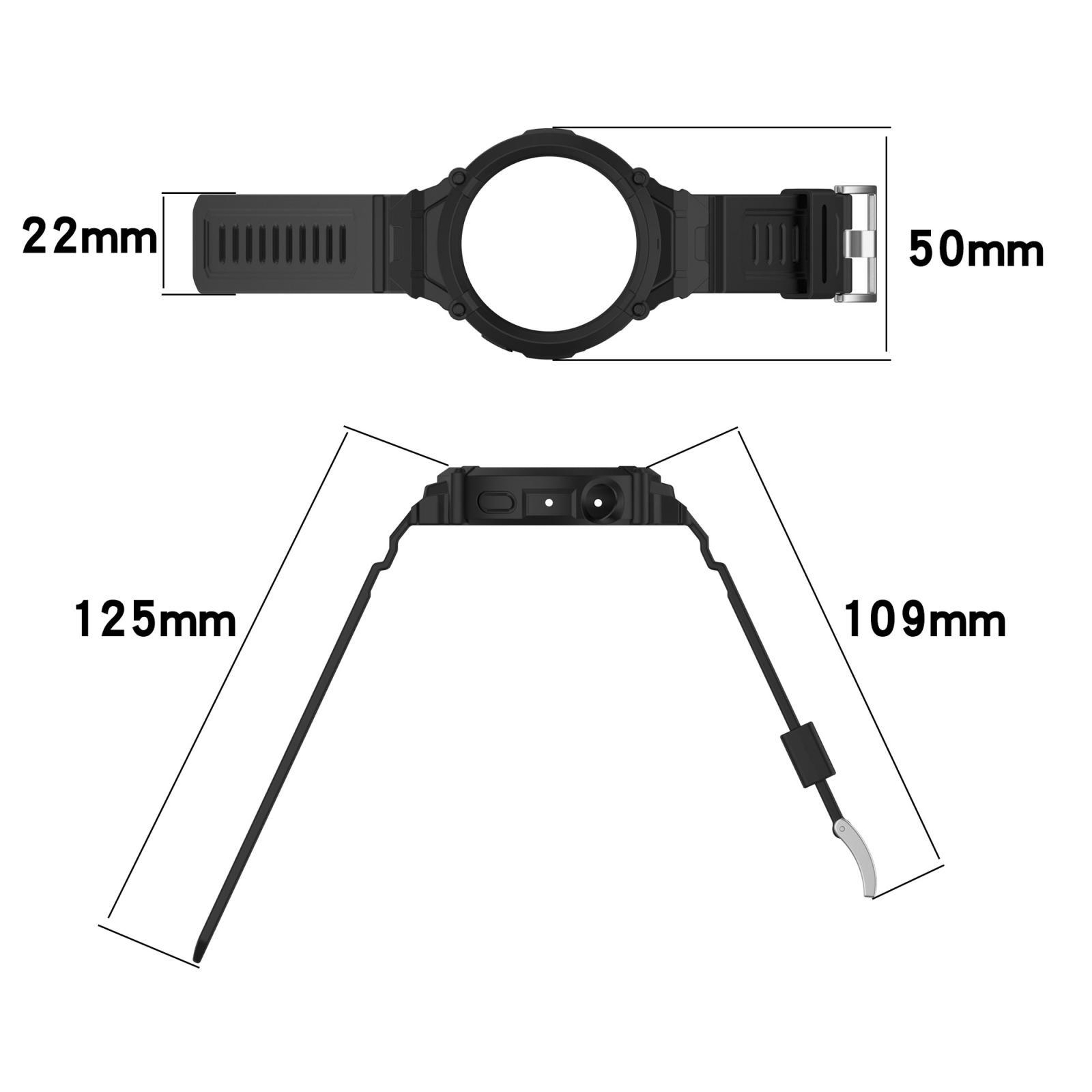 vivo Watch 5 Watch 3 Silicone Watch Band with Integrated Watch Case Protective Strap – view 8