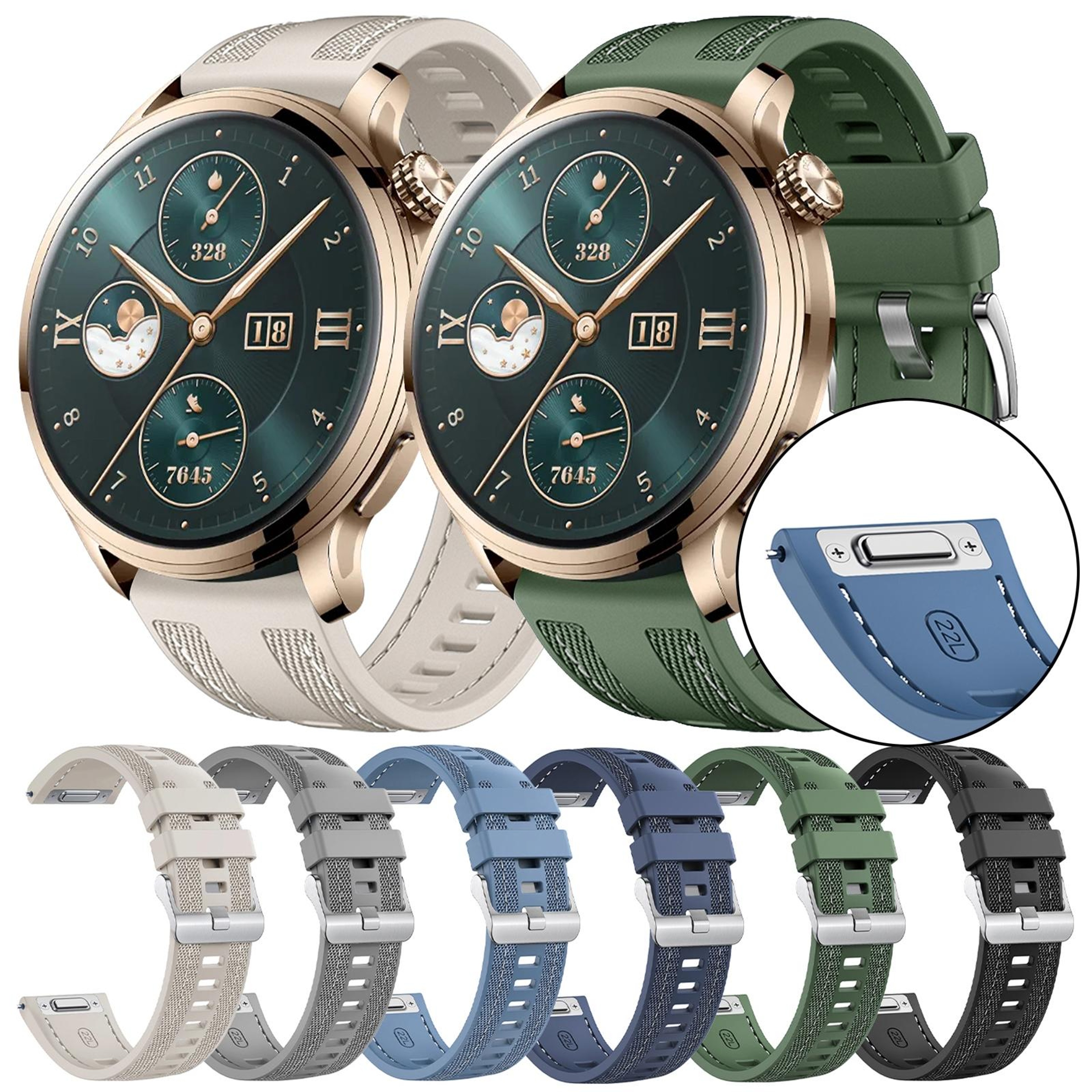 Honor Watch 4 Pro 22mm Watch Band Hybrid Silicone Watch Strap With Quick Release Connector 5