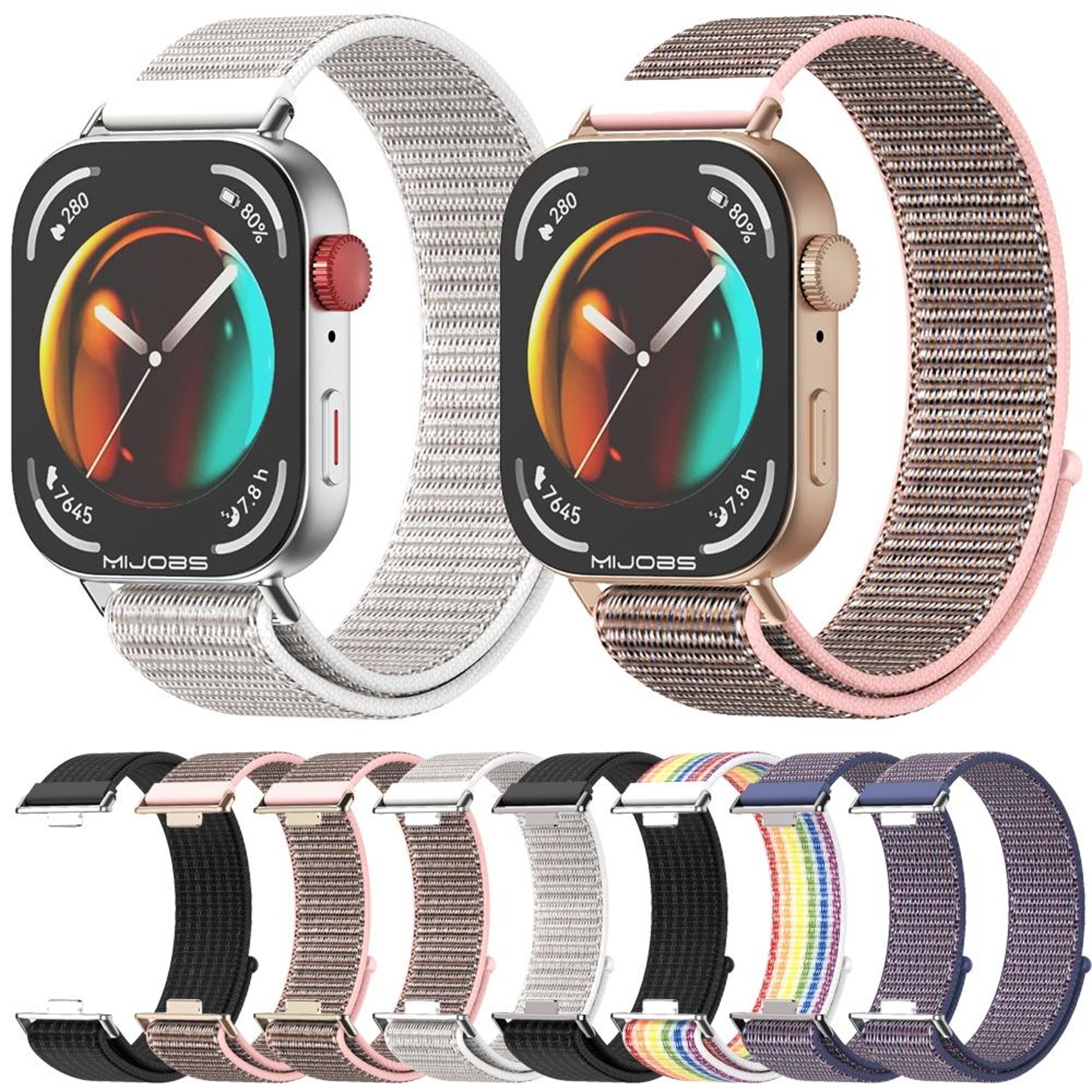 MIJOBS Huawei Watch Fit 3 Band Breathable Nylon Loop Watch Band Adjustable 20mm Replacement Strap – view 7