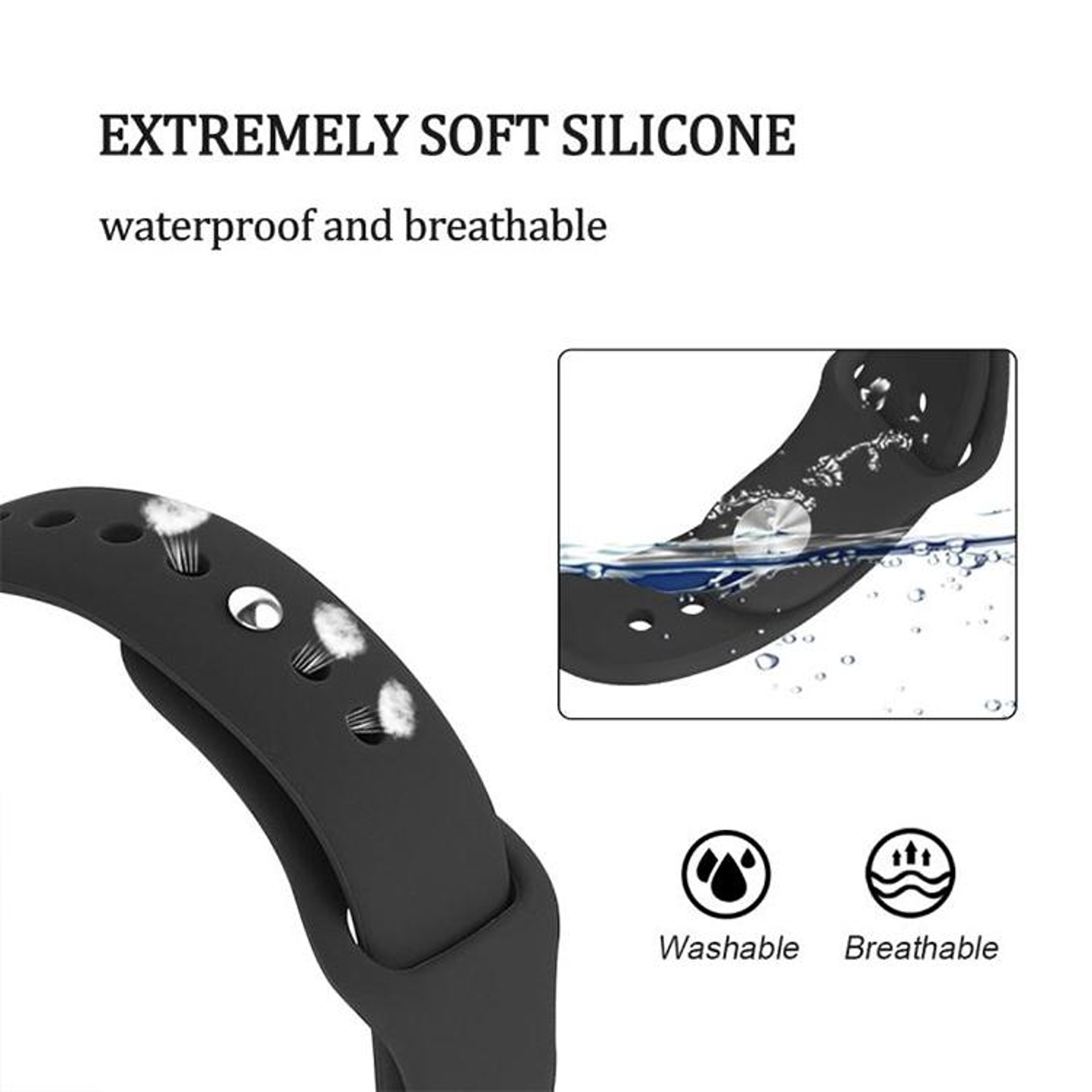 Samsung Galaxy Watch Active 20mm Silicone Watch Band Soft Adjustable Replacement Watch Strap 7