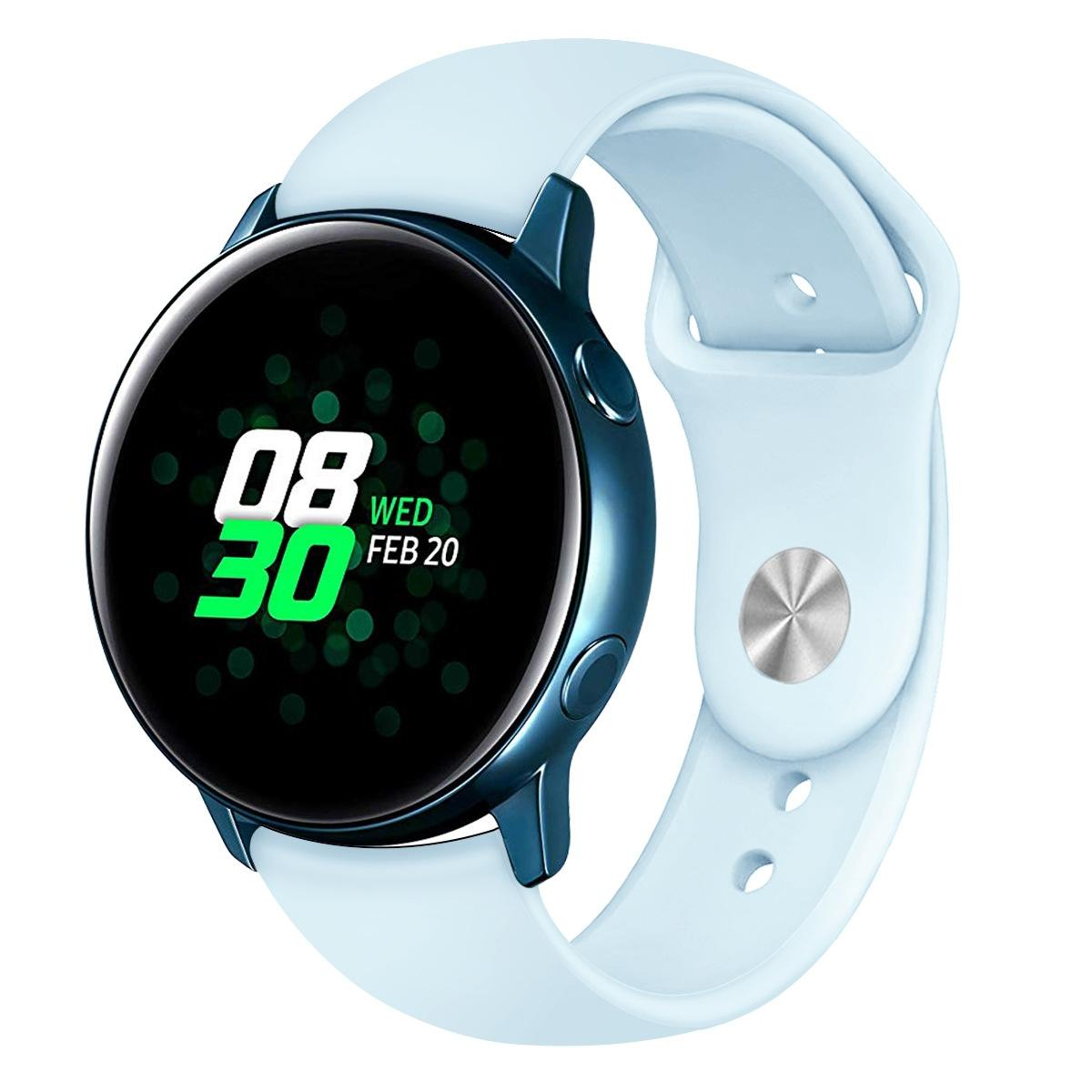 Samsung Galaxy Watch Active 20mm Silicone Watch Band Soft Adjustable Replacement Watch Strap 9
