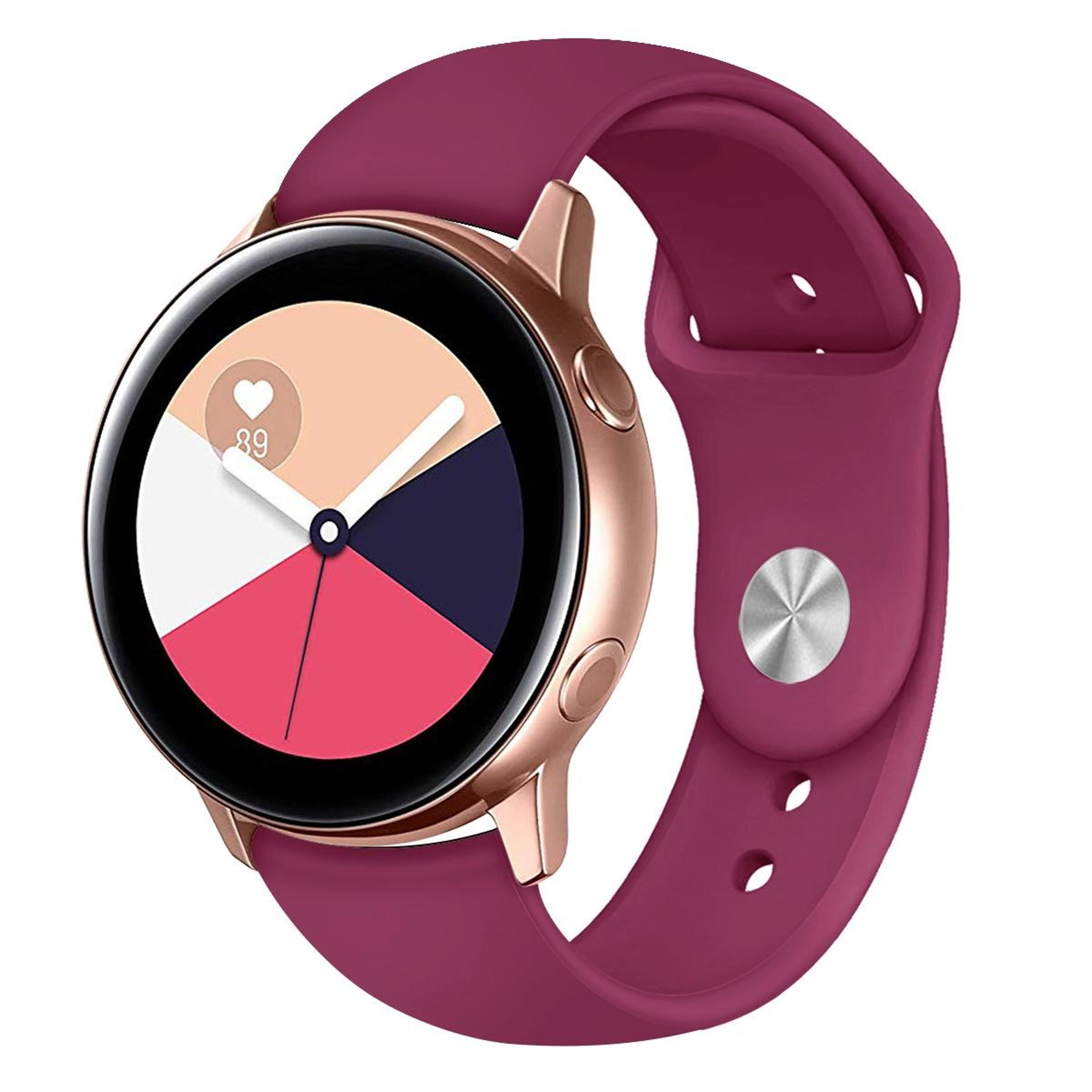 Samsung Galaxy Watch Active 20mm Silicone Watch Band Soft Adjustable Replacement Watch Strap 18