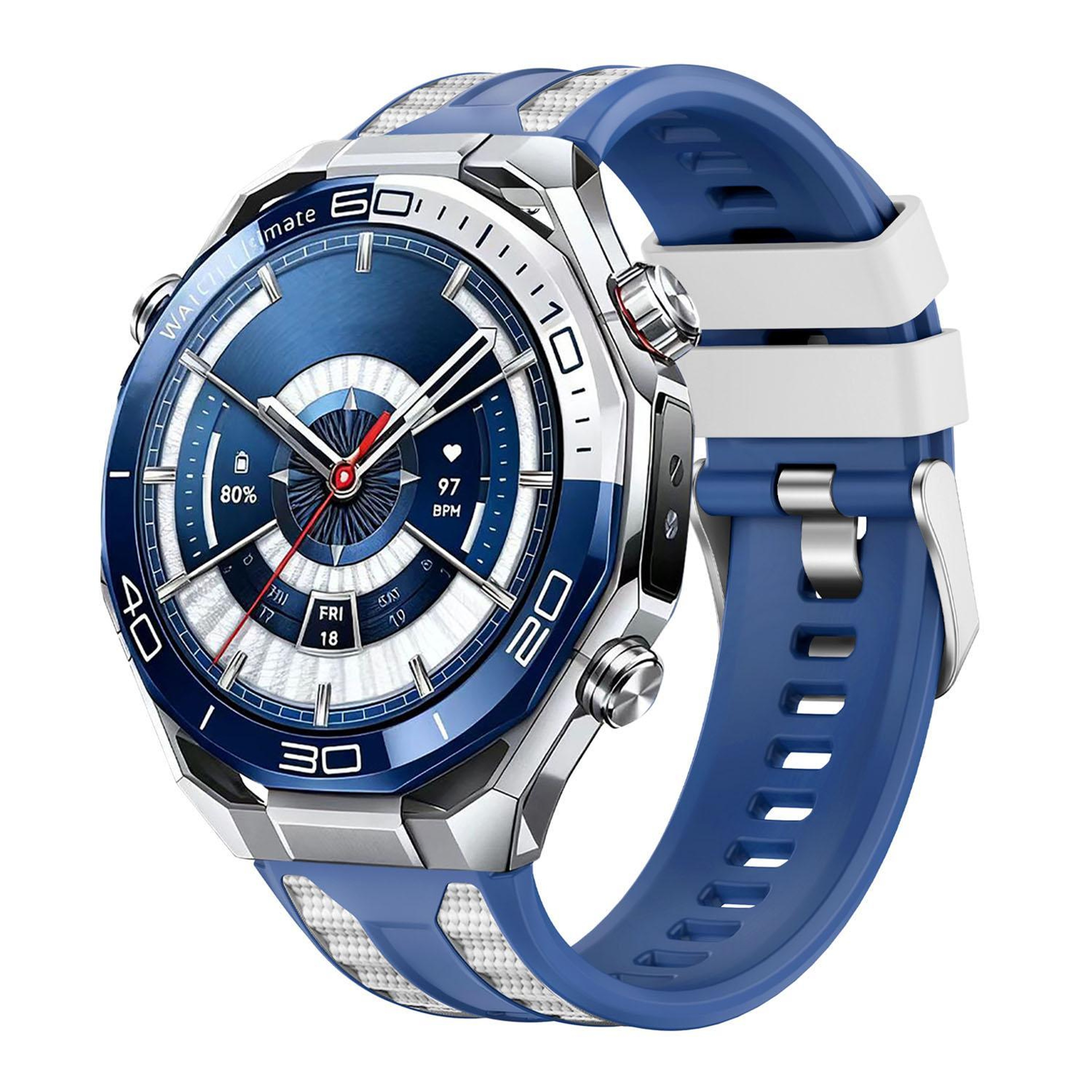Huawei Watch Ultimate 2 Silicone Watch Band Two Color Sport Replacement Strap With Push Button Clas 10