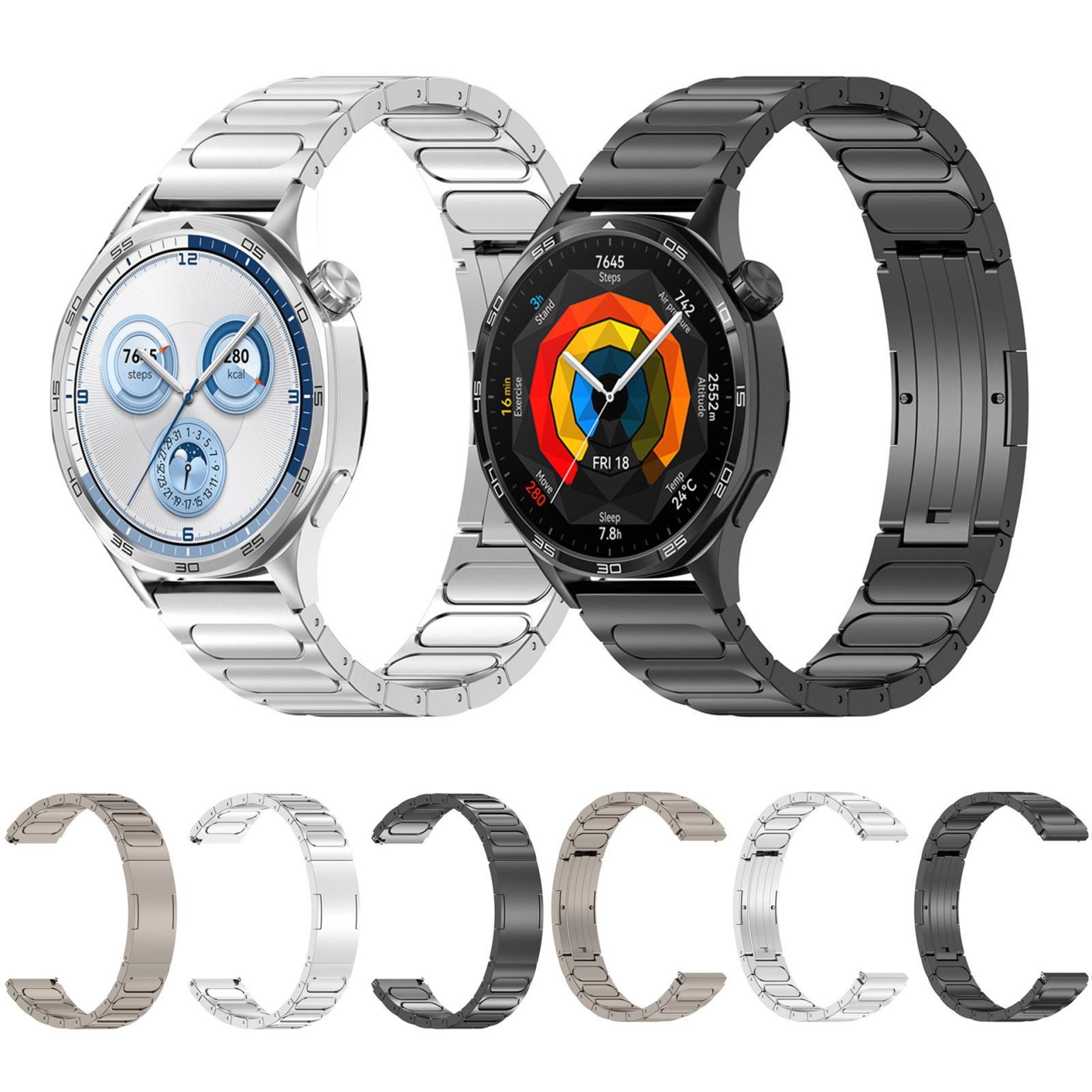 Titanium Watch Band With Round I Shaped Buckle Adjustable Metal Watch Strap 4