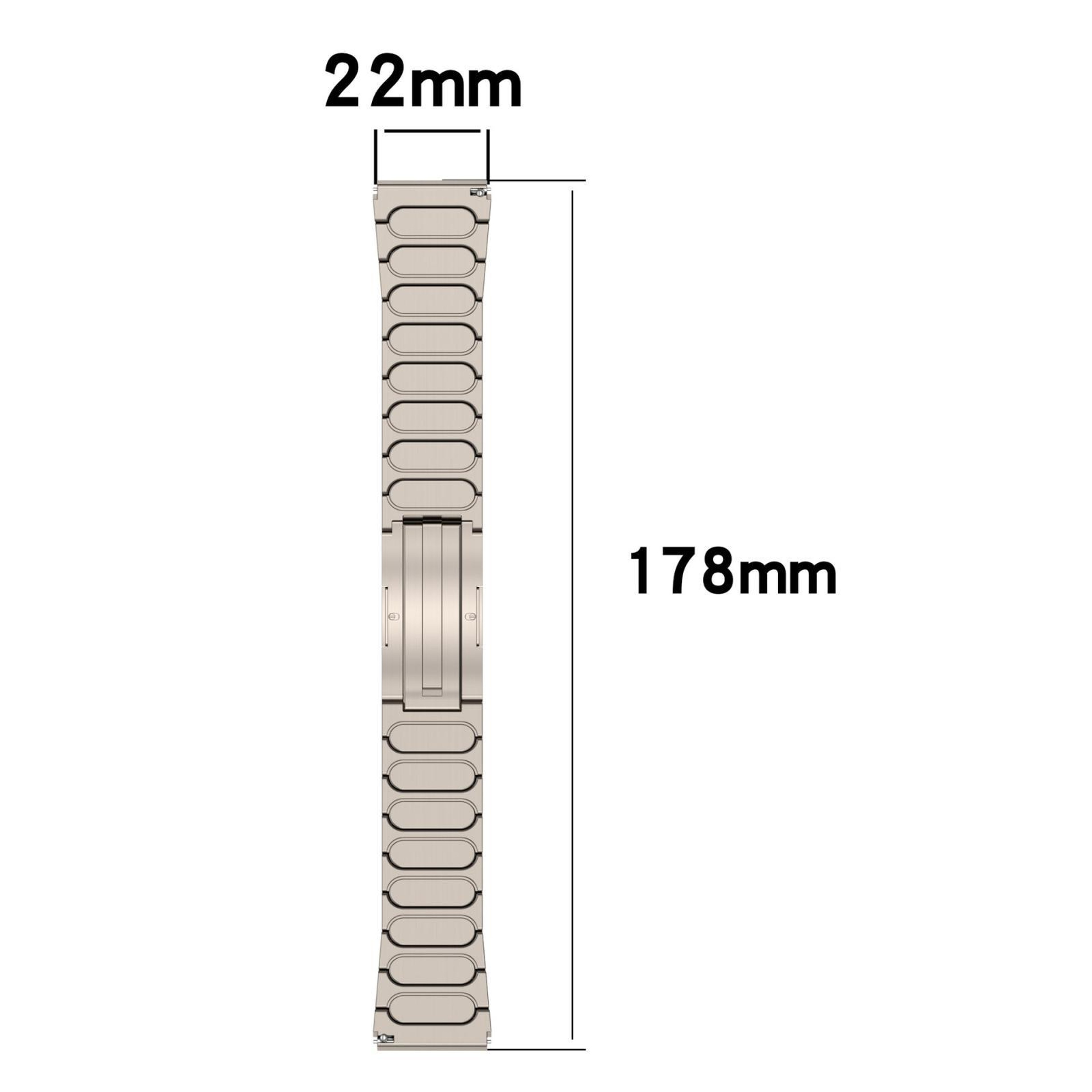 Titanium Watch Band With Round I Shaped Buckle Adjustable Metal Watch Strap 6