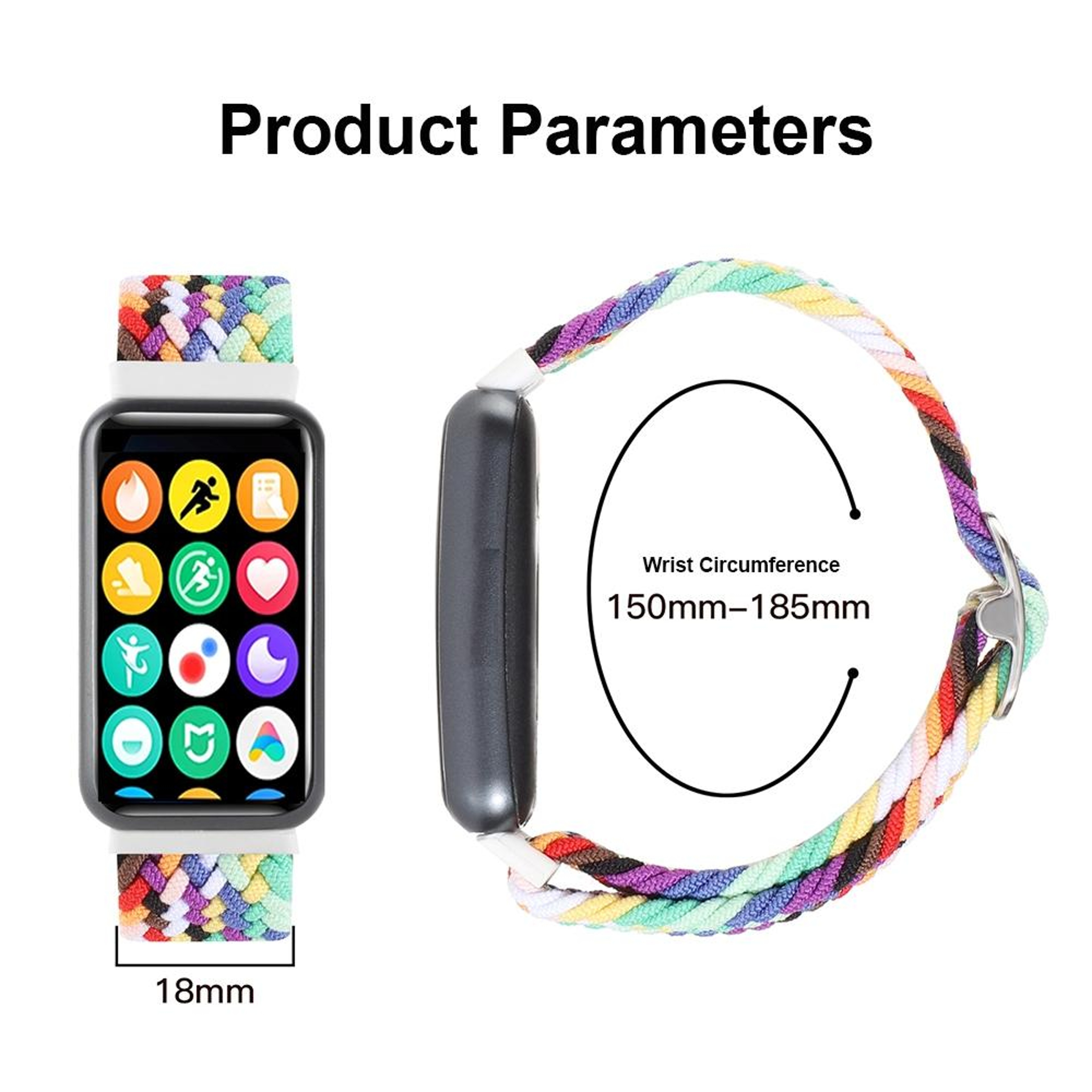 Xiaomi Band 10 Pro Nylon Braided Watch Band Adjustable 18mm Replacement Strap For Redmi Watch 6 5 4 5