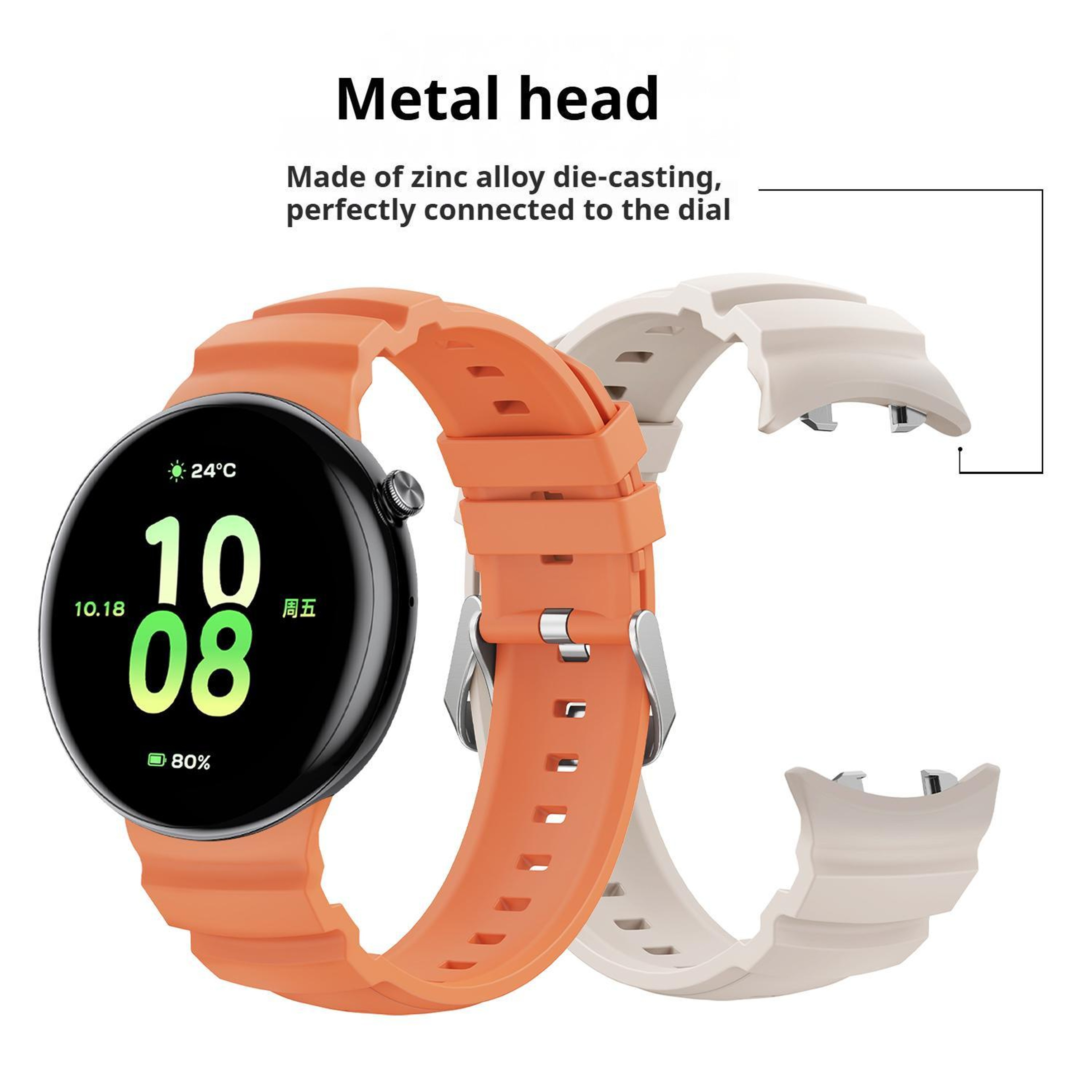 Honor Watch Fit Ocean Silicone Watch Band Two Color Breathable Replacement Strap with Silver Buckle – view 6