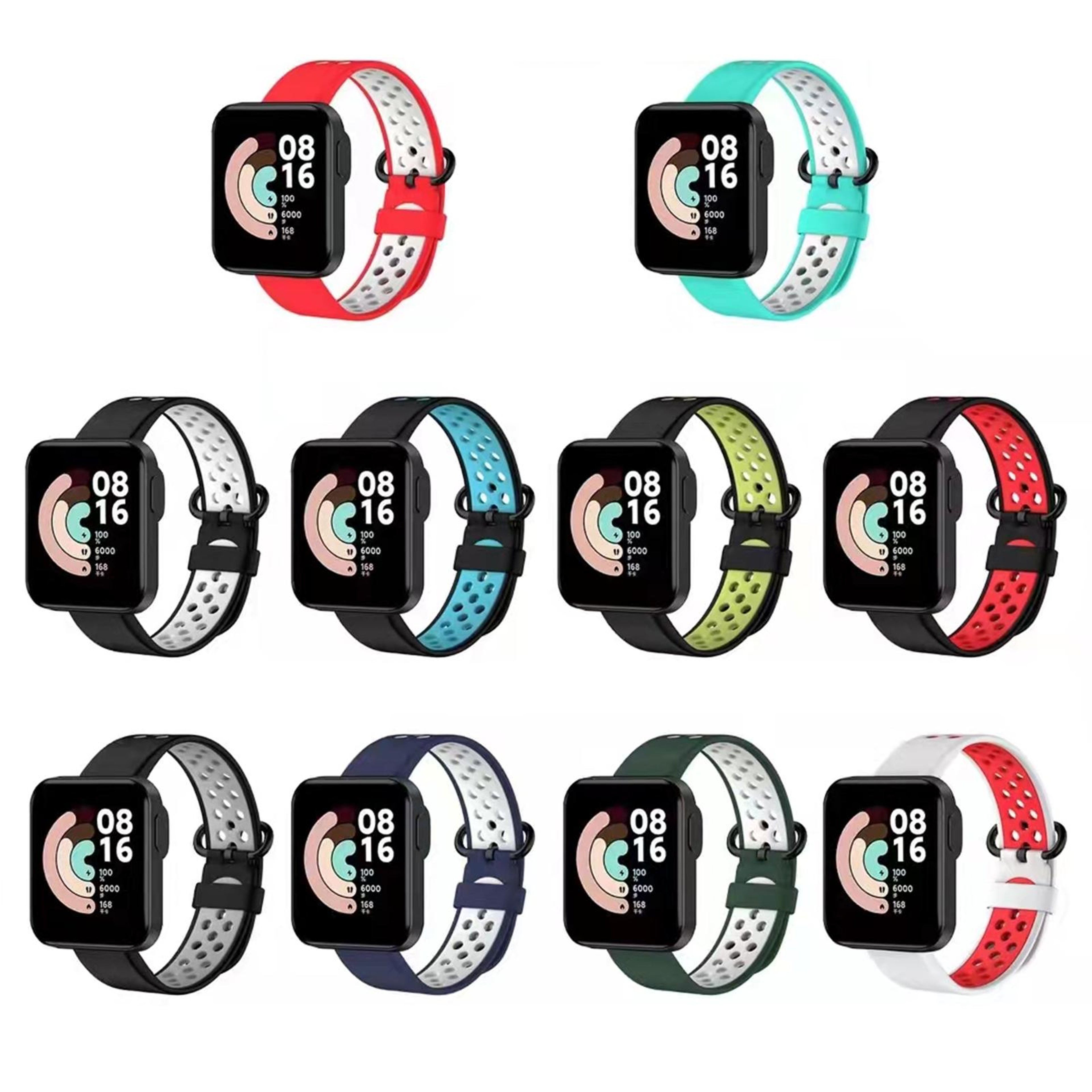 Xiaomi Redmi Watch 2 Silicone Watch Band Two Color Soft Replacement Strap 4