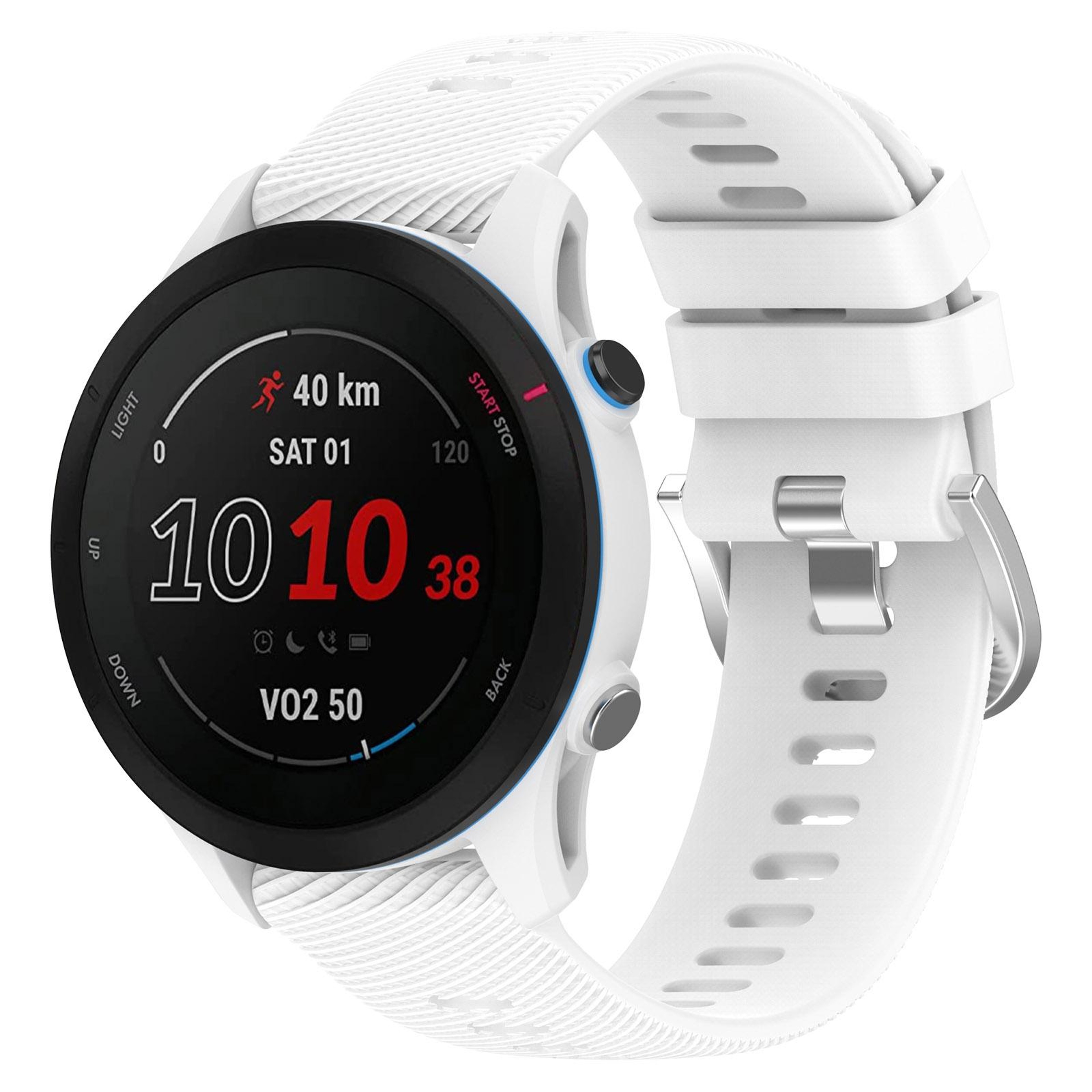 Garmin Forerunner 255 Silicone Watch Band 22mm Cross Textured Replacement Watch Strap – view 7