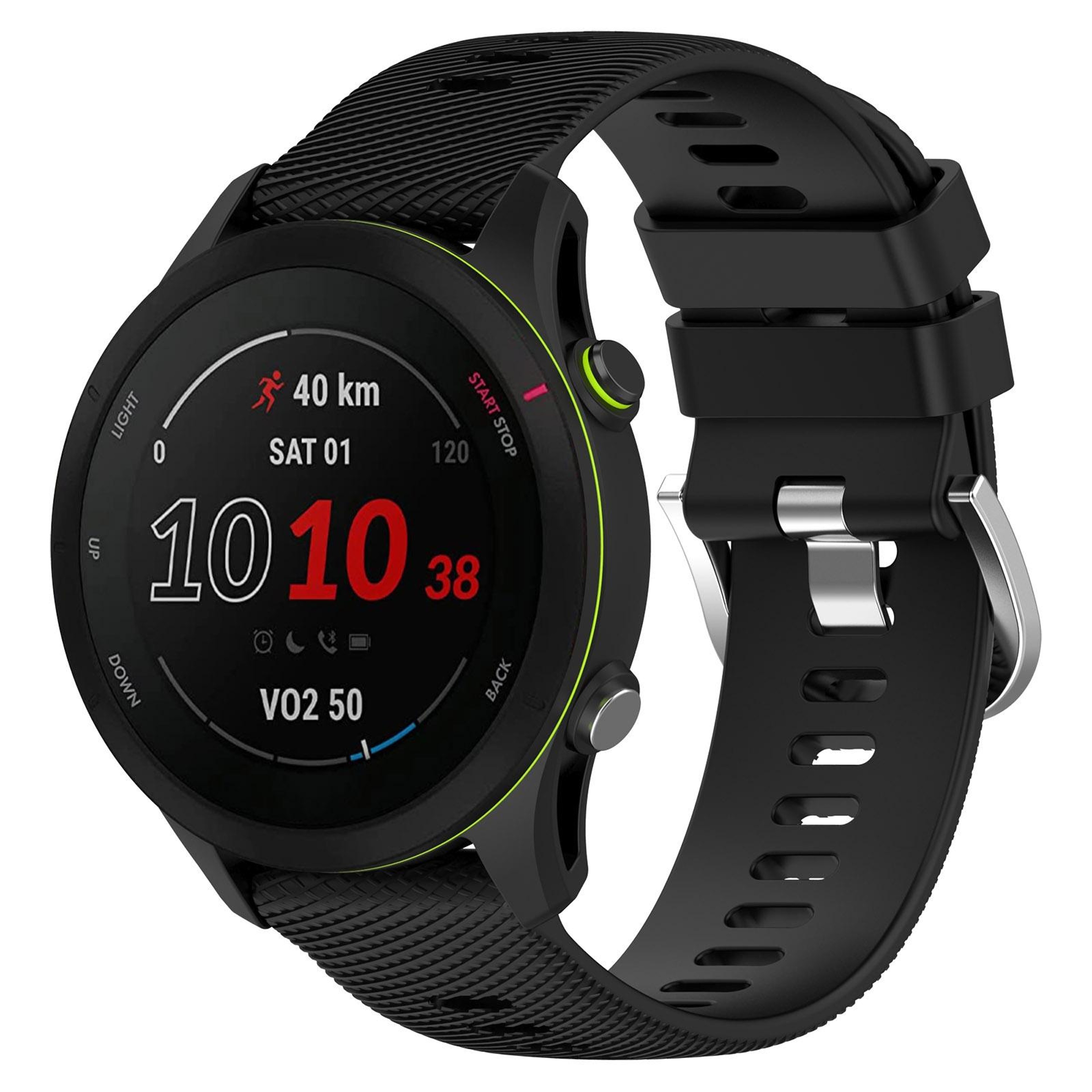 Garmin Forerunner 255 Silicone Watch Band 22mm Cross Textured Replacement Watch Strap – view 10
