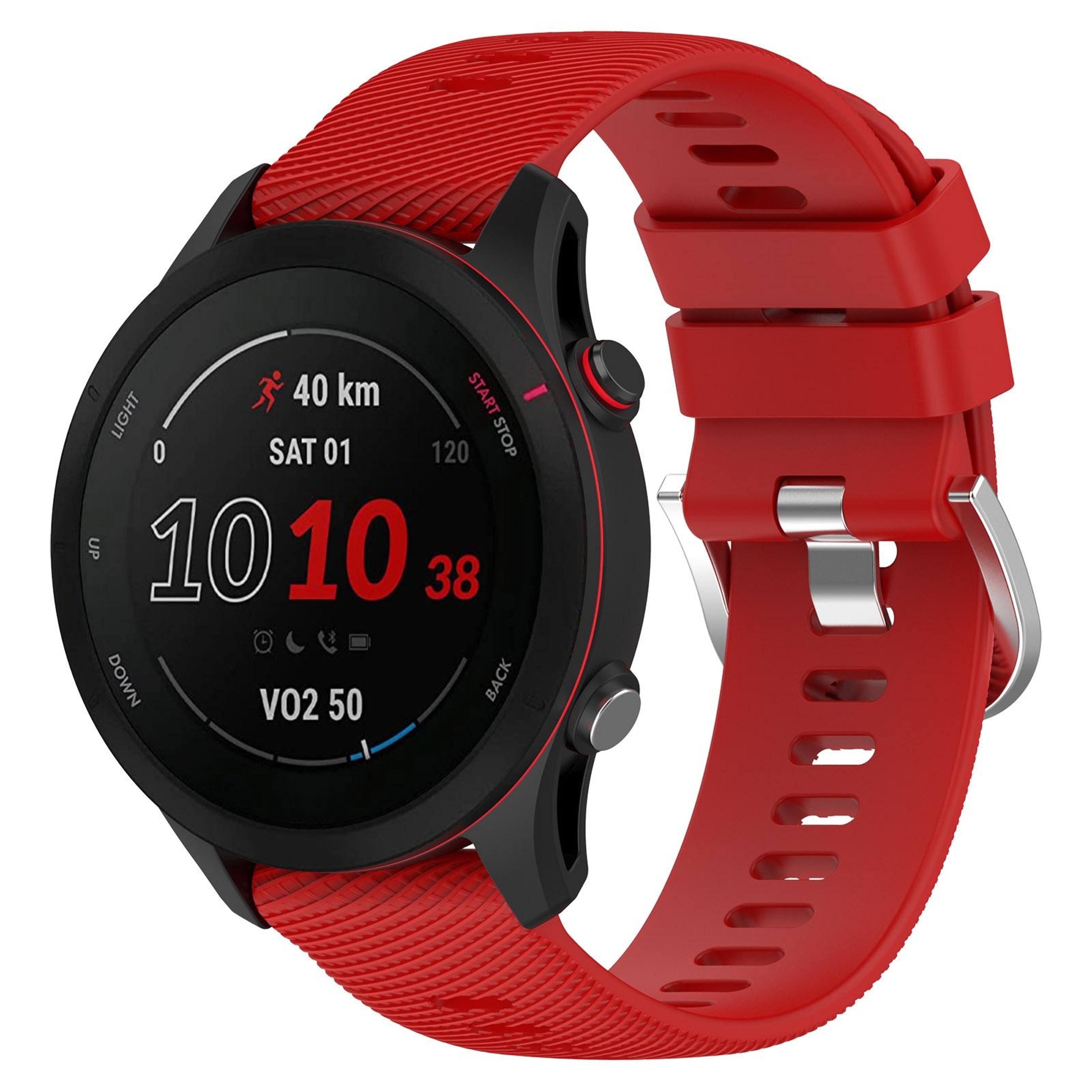 Garmin Forerunner 255 Silicone Watch Band 22mm Cross Textured Replacement Watch Strap – view 12