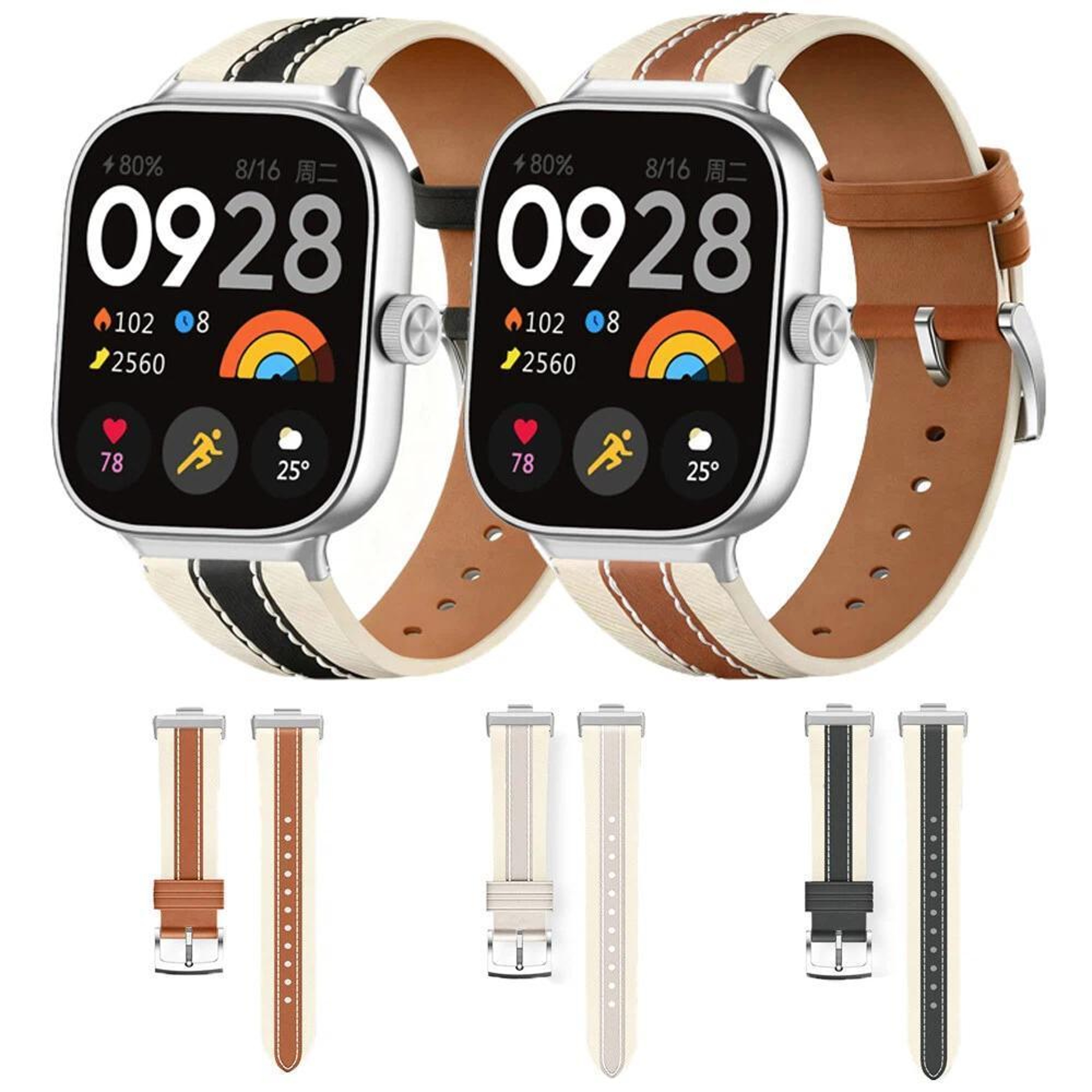 Xiaomi Band 10 Pro Redmi Watch 6 5 Genuine Leather Watch Band Color Block Saddle Strap 3