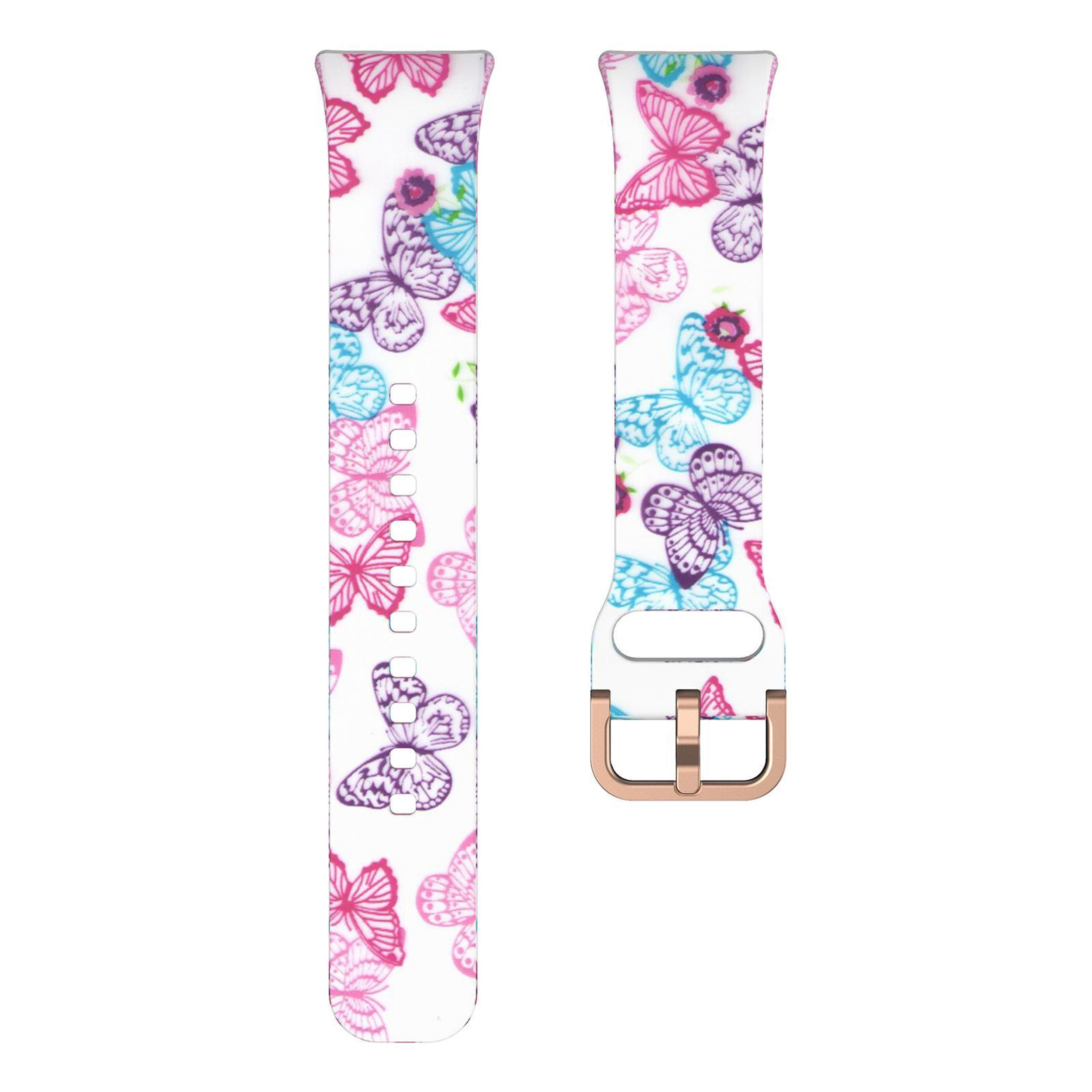 Samsung Galaxy Fit3 Silicone Watch Band With Gold Buckle Printed Adjustable Replacement Strap 5