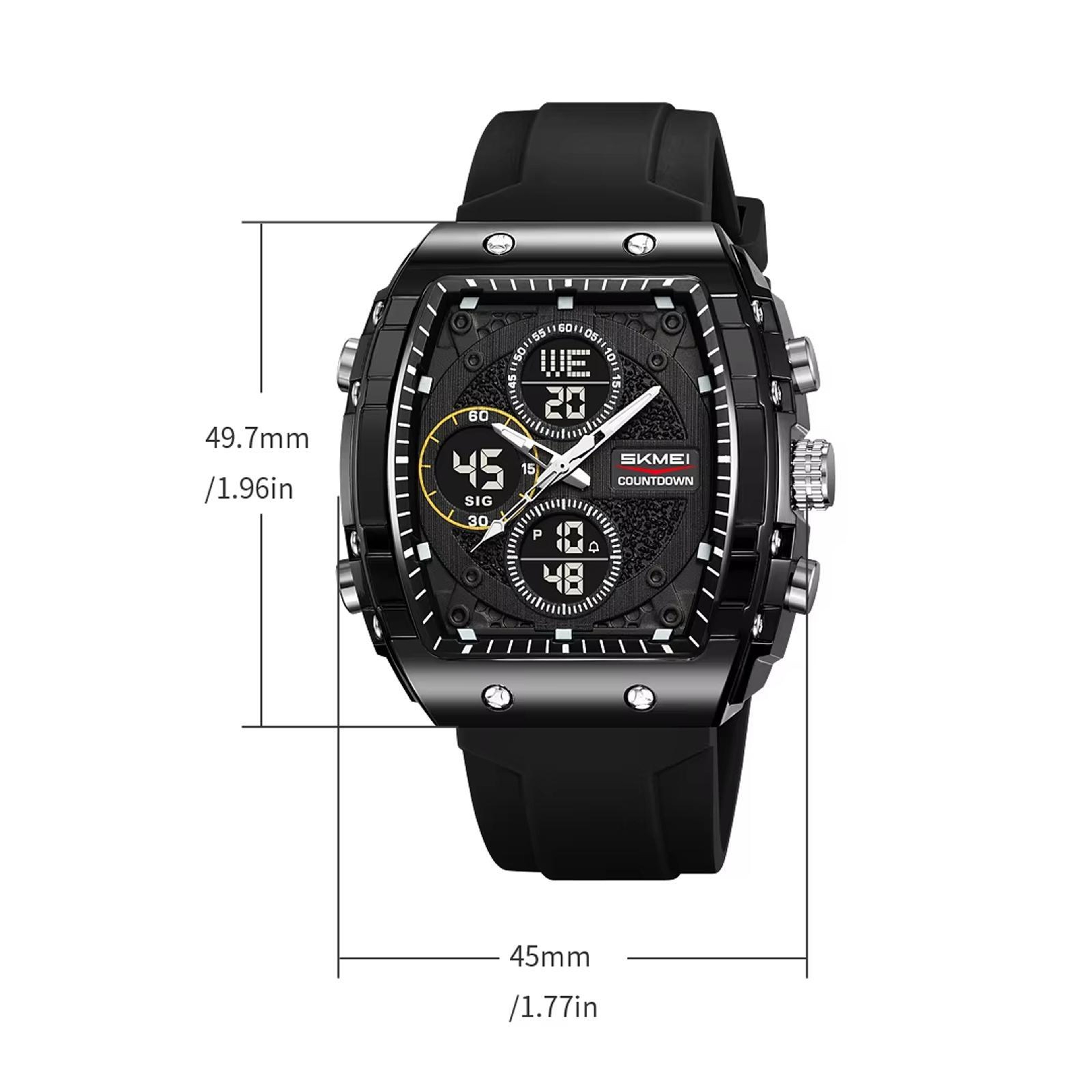 SKMEI 2602 Dual Display Sports Watch 50M Water Resistant Watch With Chronograph And LED Backlight 7