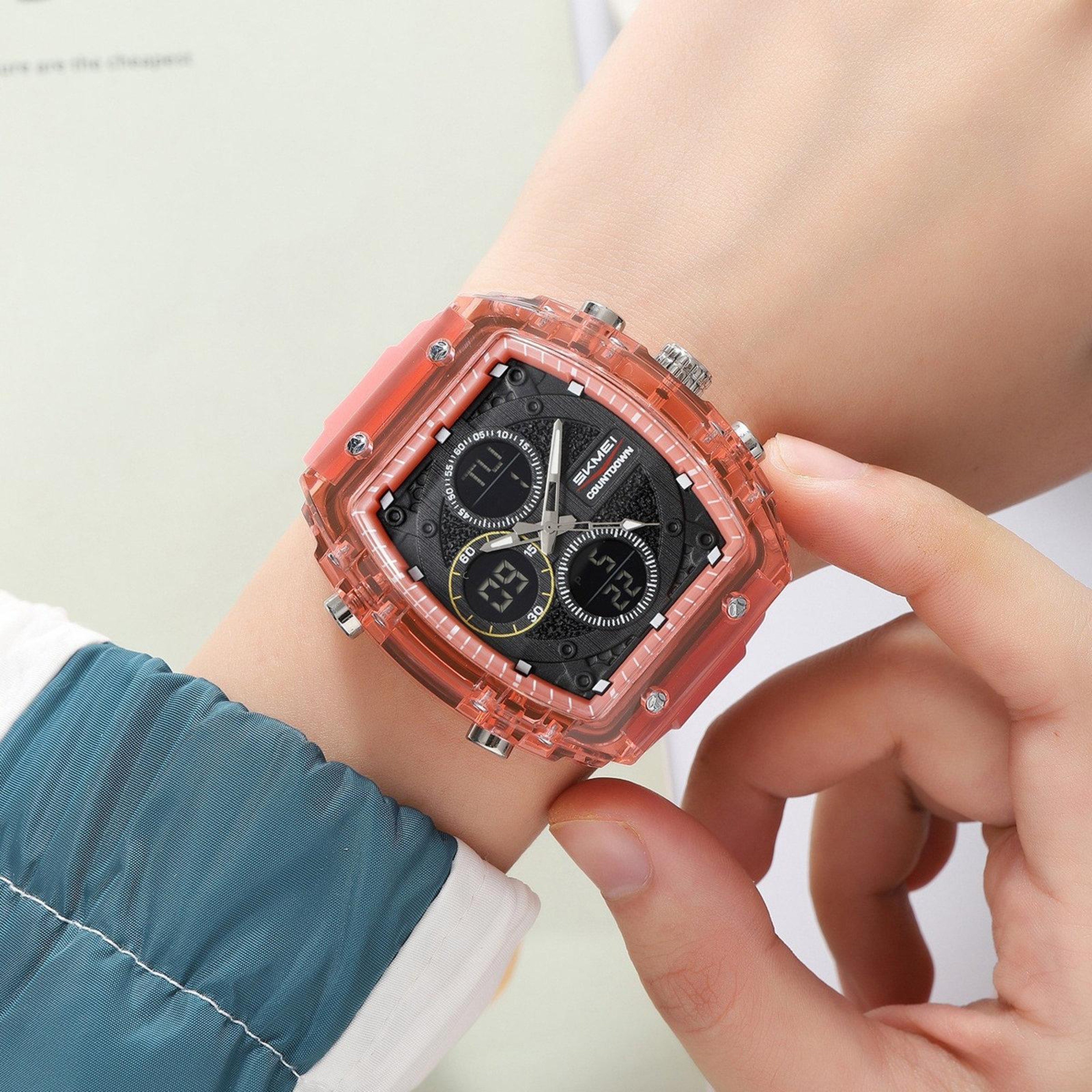 SKMEI 2602 Dual Display Sports Watch 50M Water Resistant Watch With Chronograph And LED Backlight 2