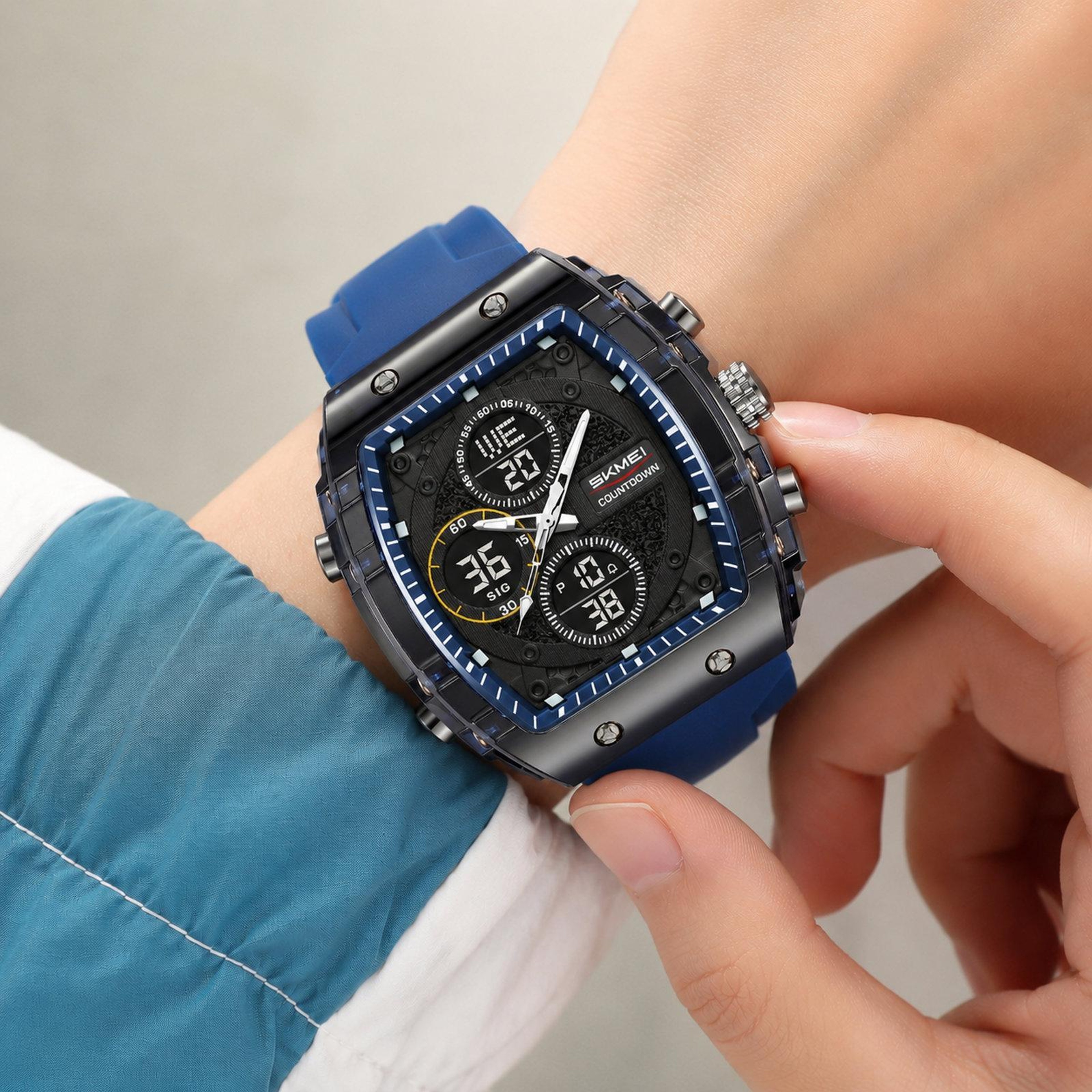 SKMEI 2602 Dual Display Sports Watch 50M Water Resistant Watch With Chronograph And LED Backlight 11