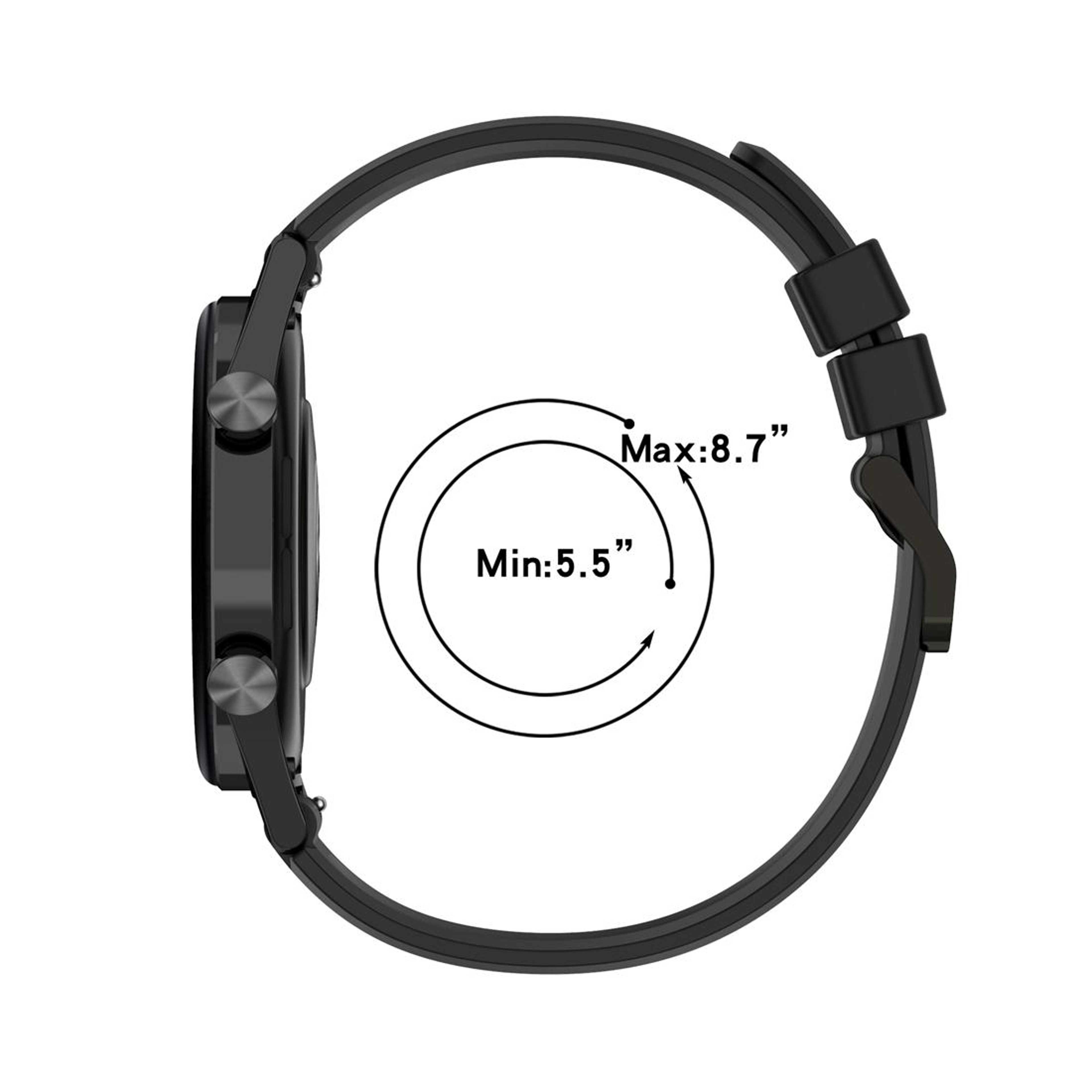 Honor Watch GS 4 Silicone Watch Band With Stainless Steel Buckle Adjustable Replacement Watch Strap 14