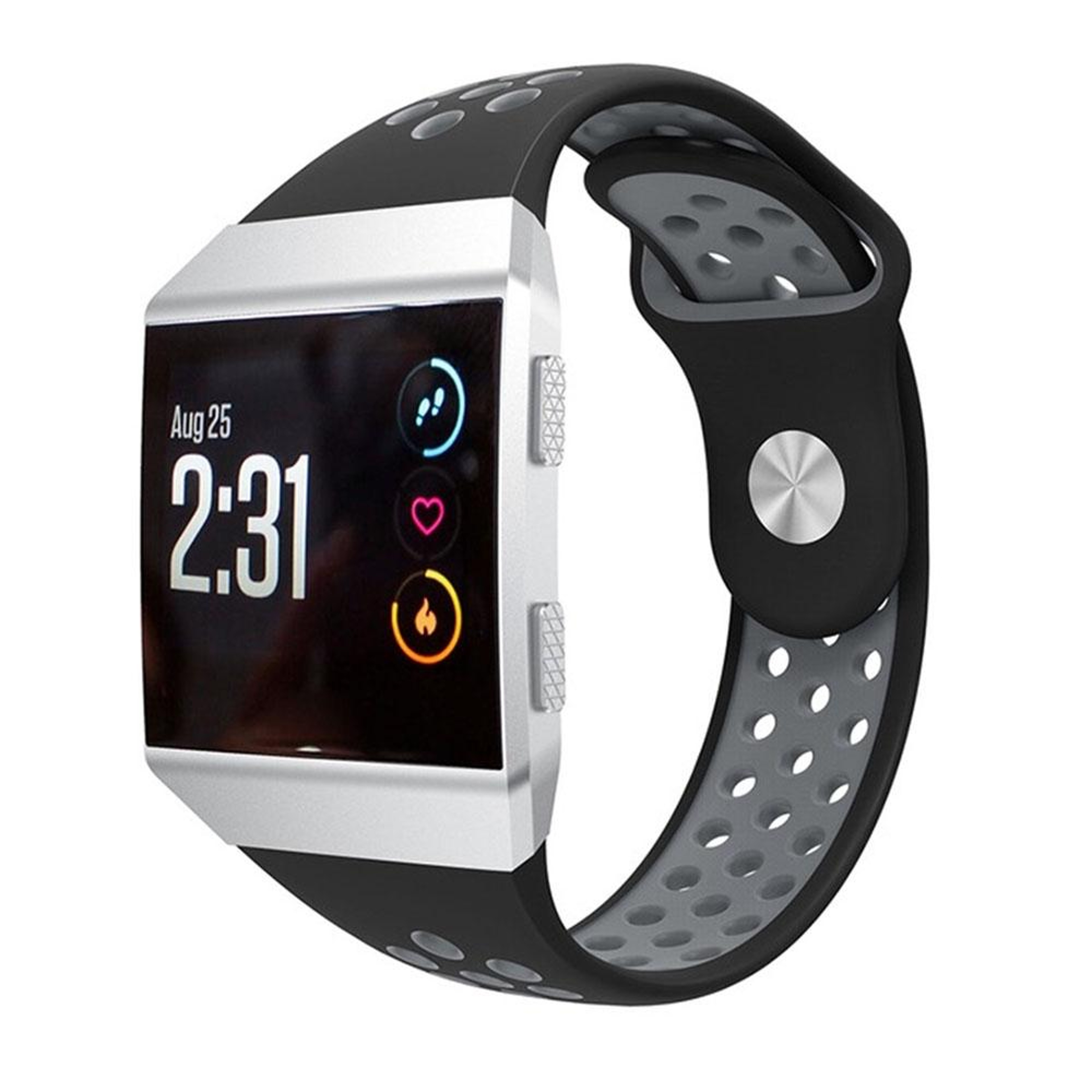 For Fitbit Ionic Silicone Watch Band Breathable Two Tone Sport Replacement Strap 11