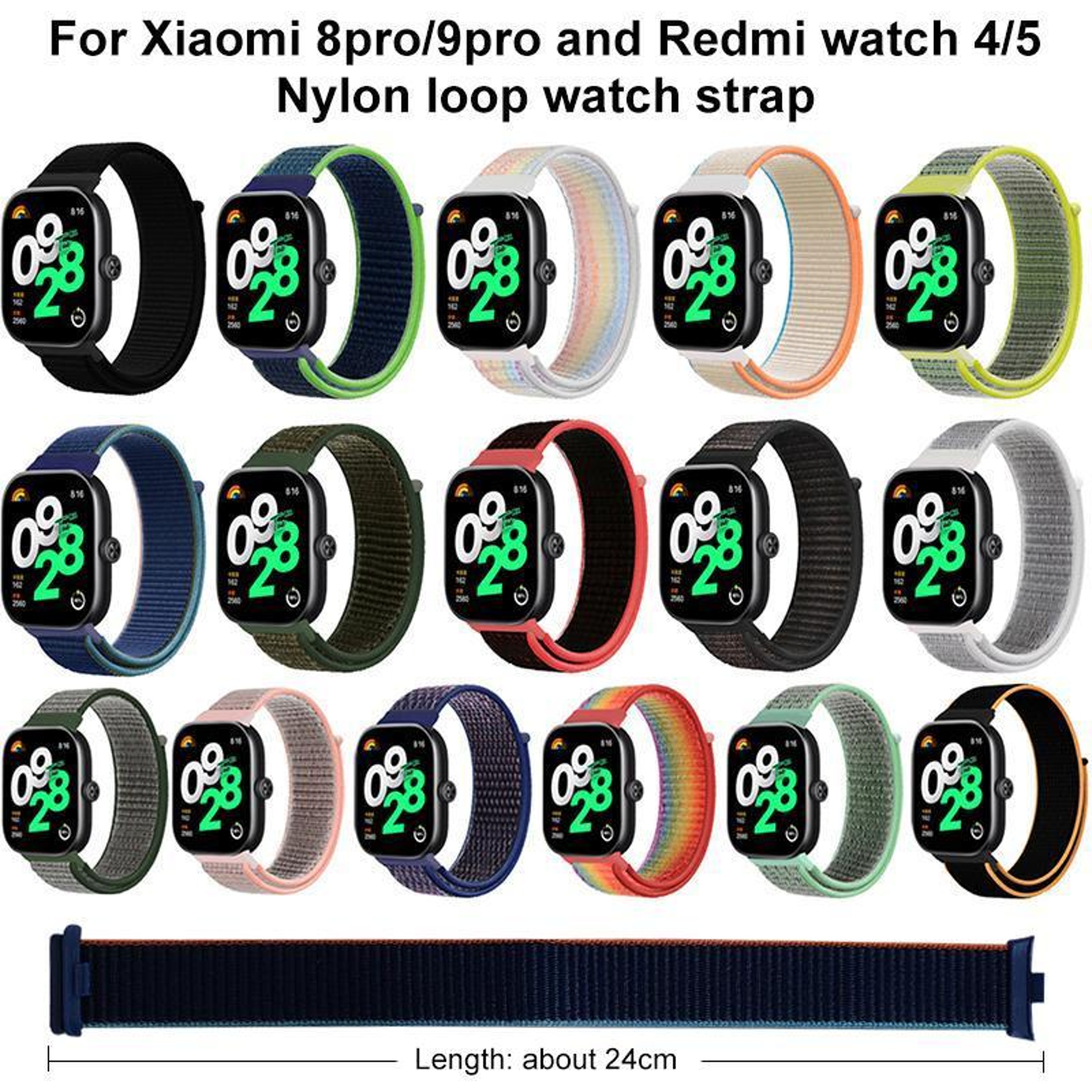 Xiaomi Band 9 Pro Strap Nylon Hook And Loop Fastener Replacement Watch Band For Xiaomi Band 8 Pro R 4