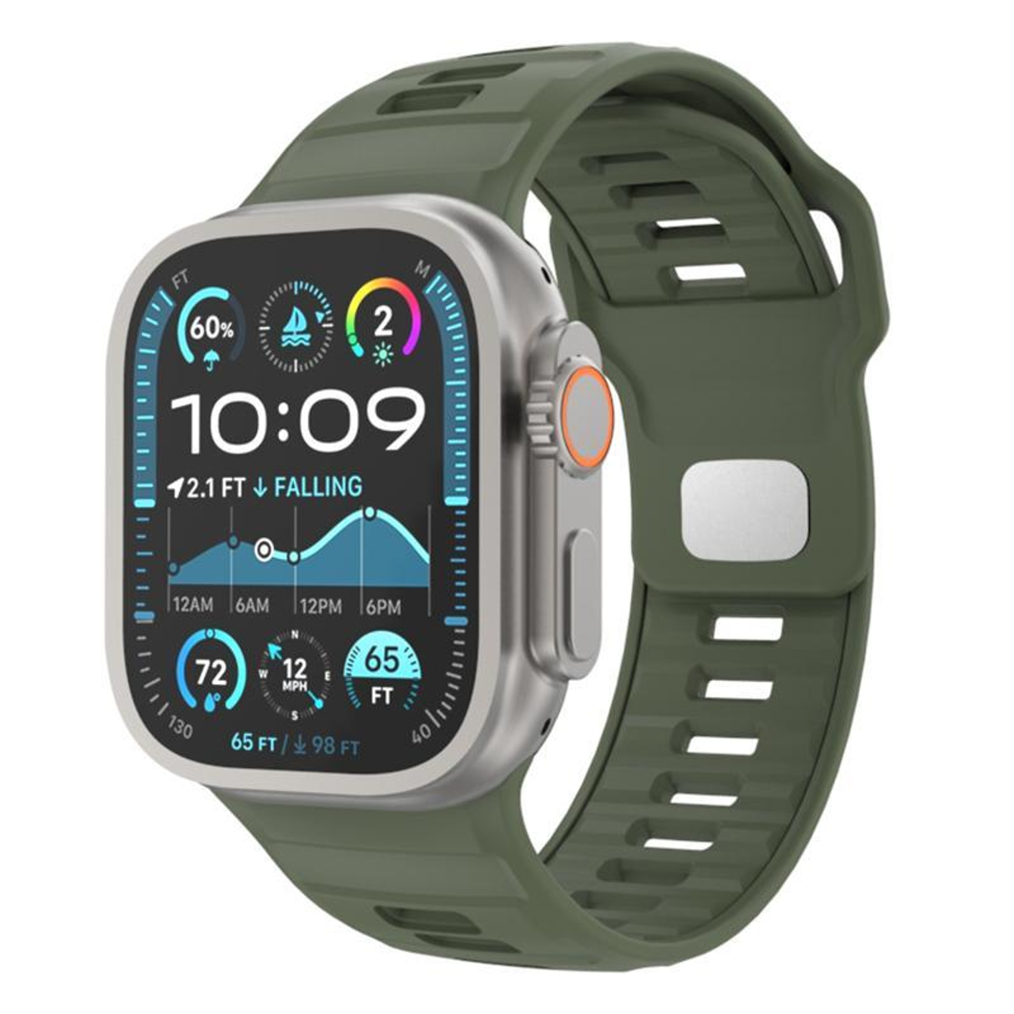 Apple Watch Silicone Watch Band Checkered Reverse Buckle Adjustable Sport Strap – view 16