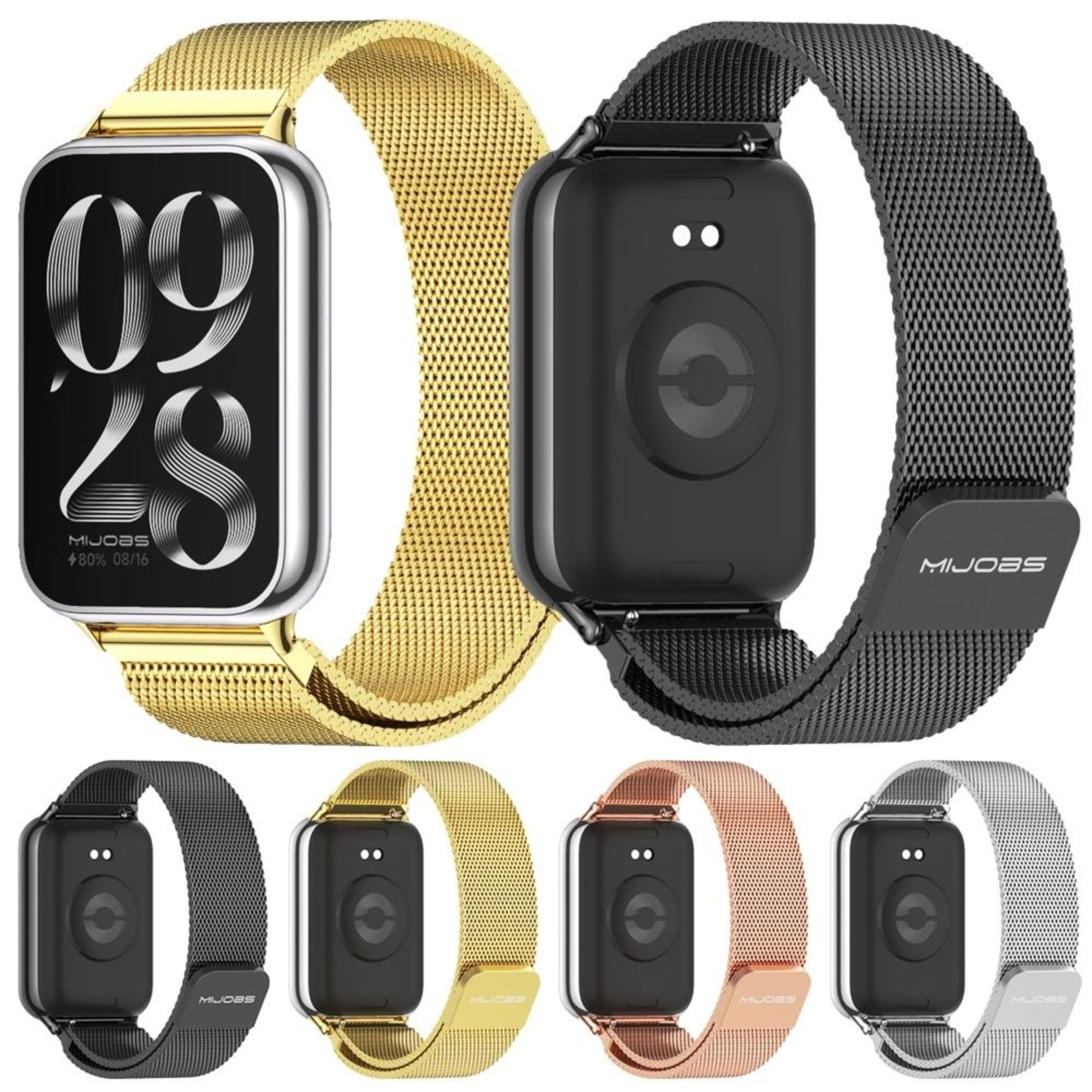 Mijobs Milan Magnetic Stainless Steel Watch Band For Xiaomi Band 10 Pro Redmi Watch 6 5 Adjustable  3