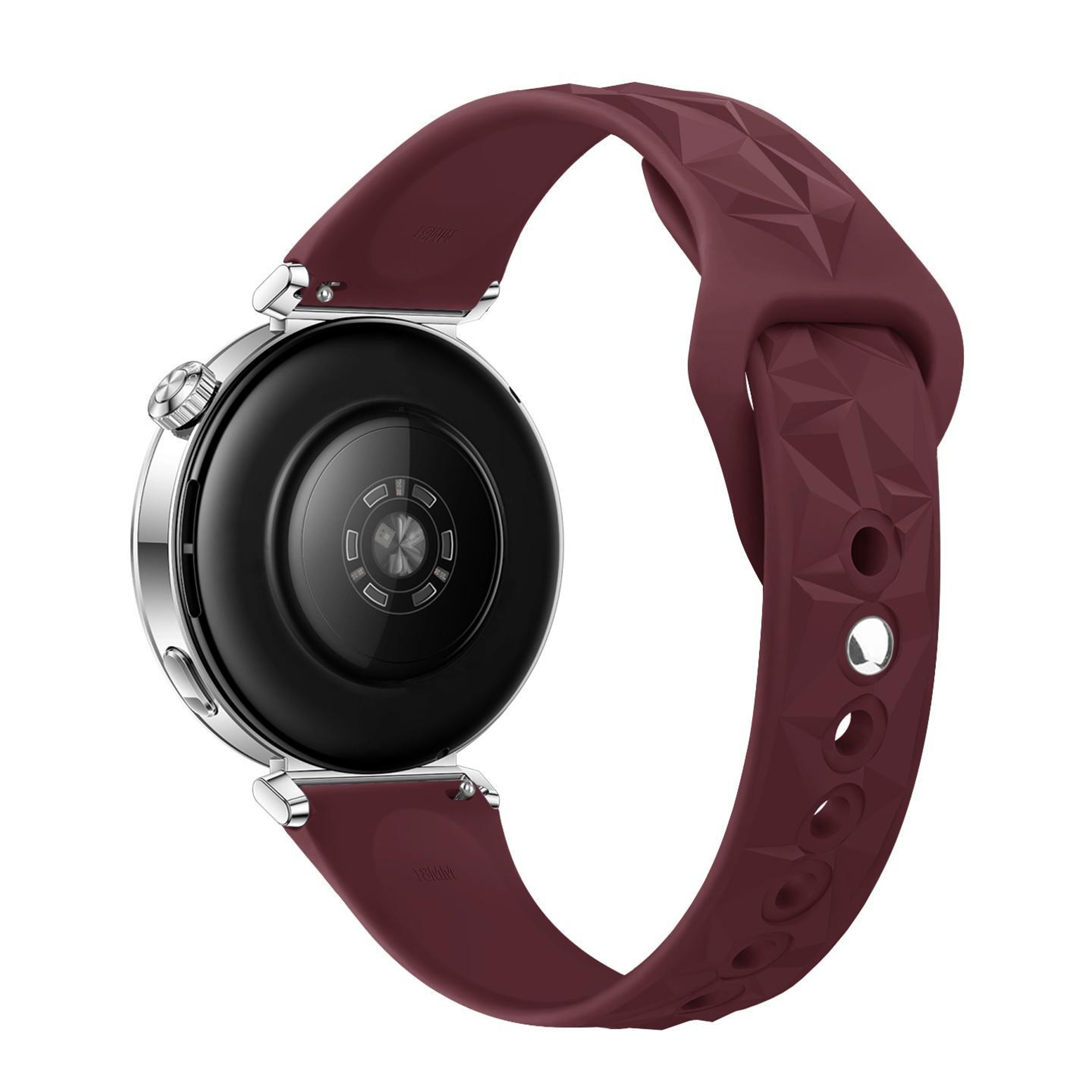 18mm Slim Silicone Watch Band With Reverse Buckle Ice Crystal Adjustable Replacement Strap 2