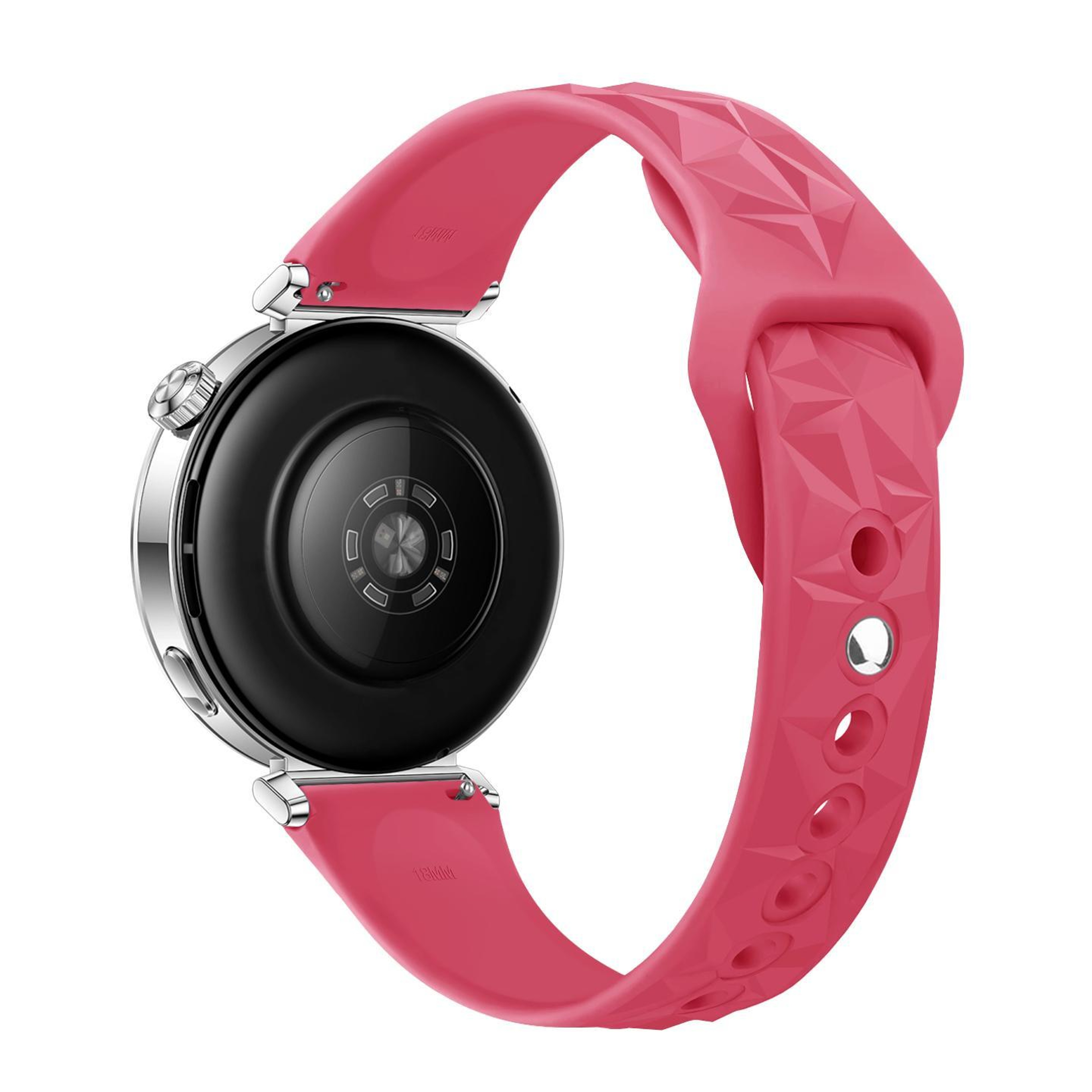 18mm Slim Silicone Watch Band With Reverse Buckle Ice Crystal Adjustable Replacement Strap 11
