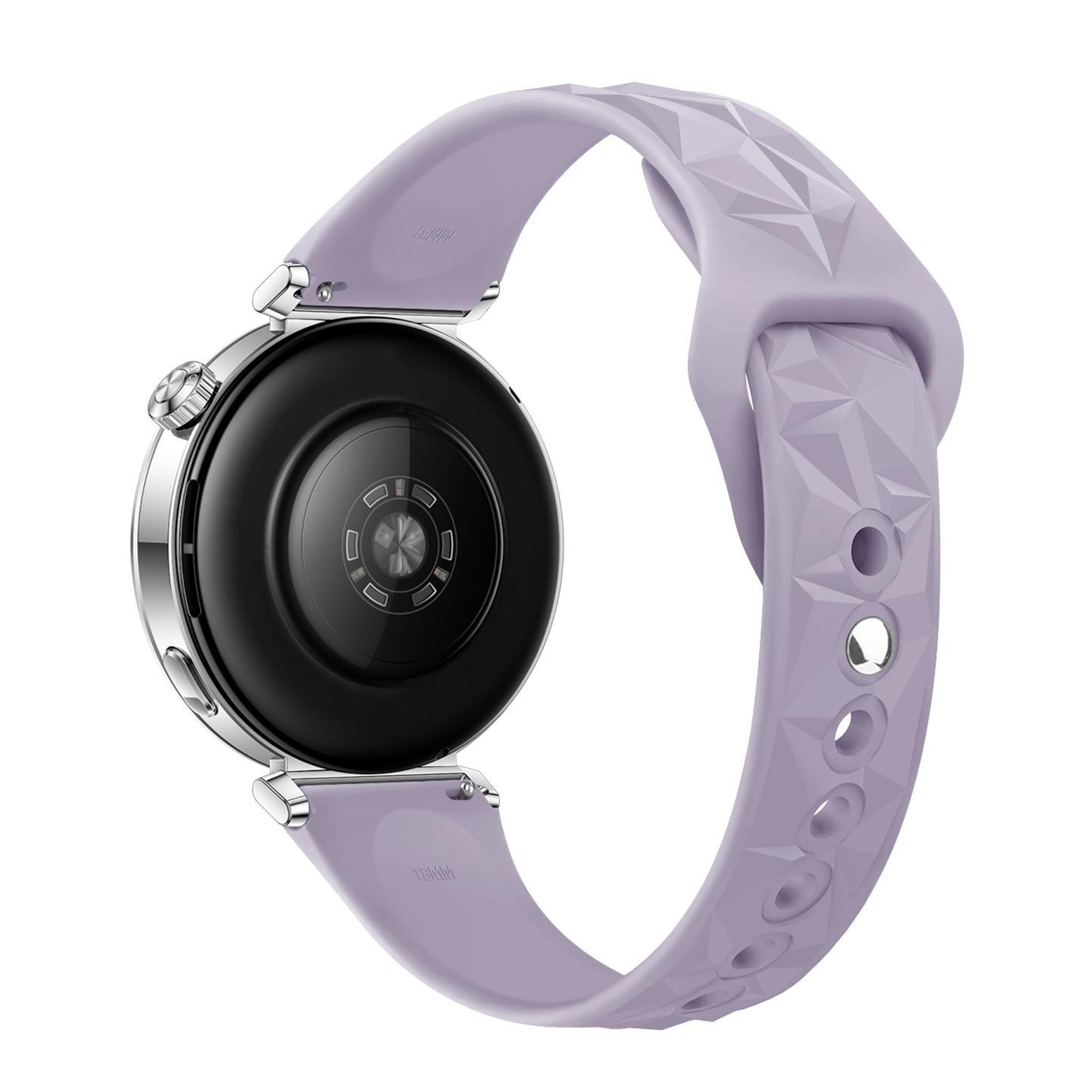 18mm Slim Silicone Watch Band With Reverse Buckle Ice Crystal Adjustable Replacement Strap 13