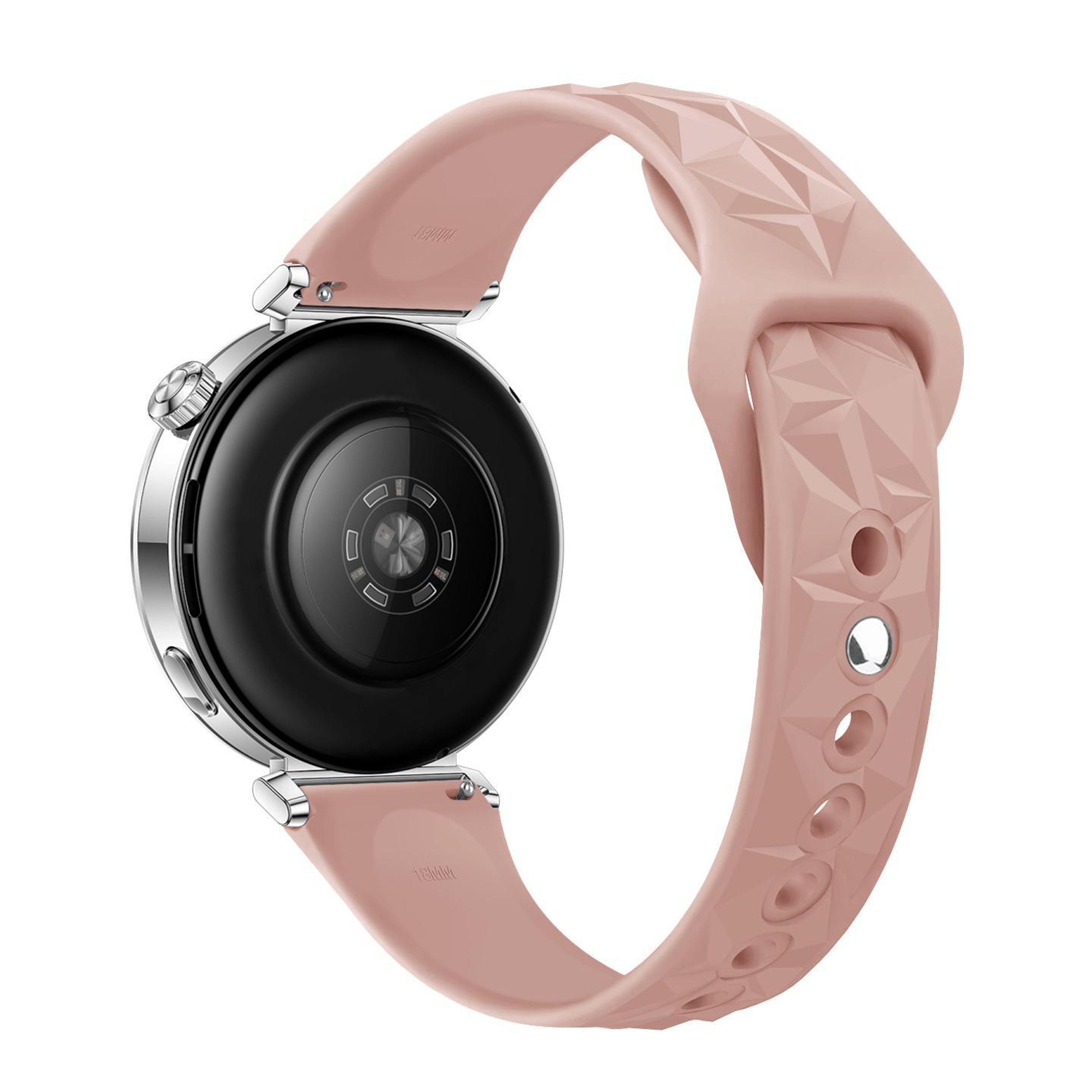 18mm Slim Silicone Watch Band With Reverse Buckle Ice Crystal Adjustable Replacement Strap 3