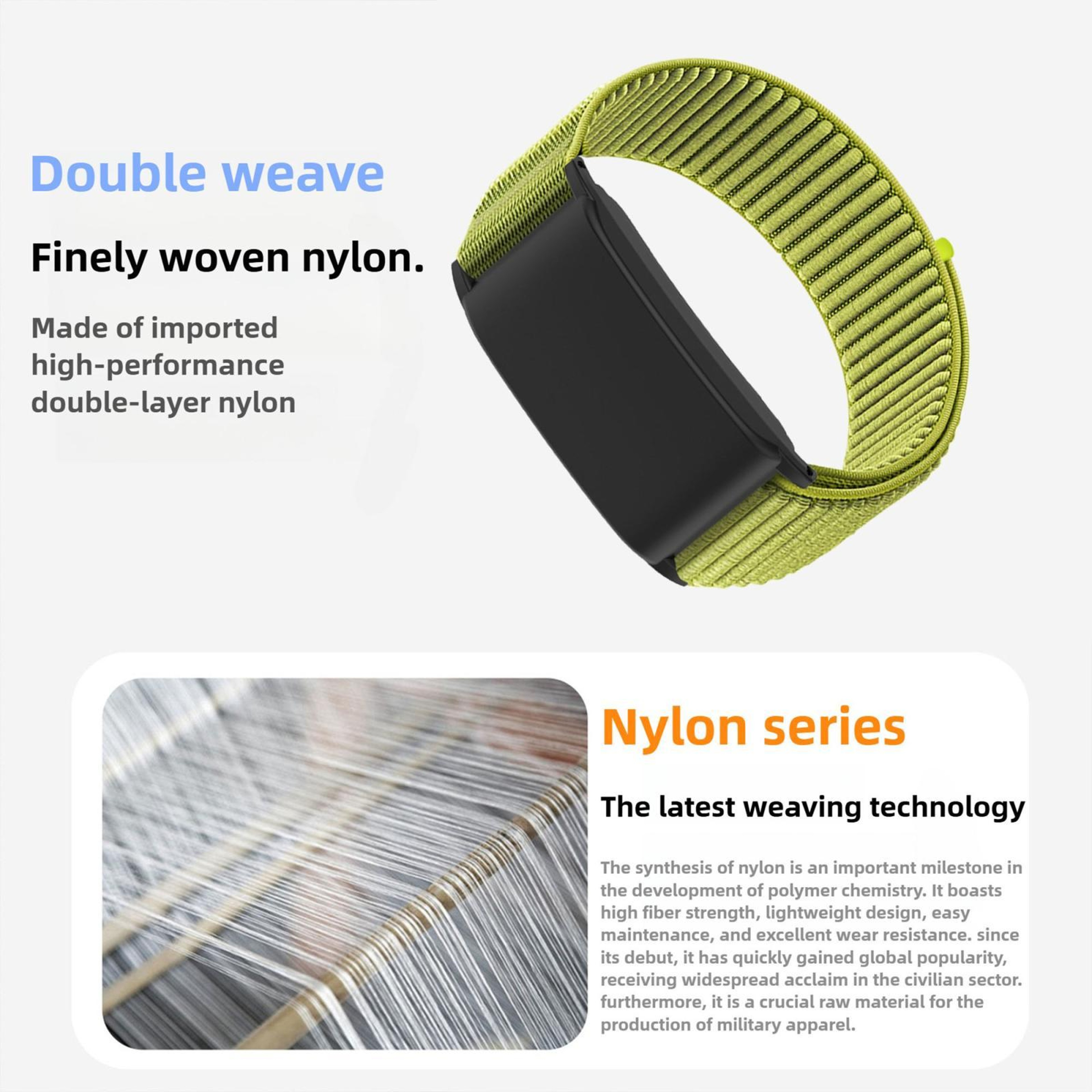 WHOOP 50 Nylon Watch Band Adjustable Hook And Loop Replacement Strap 5