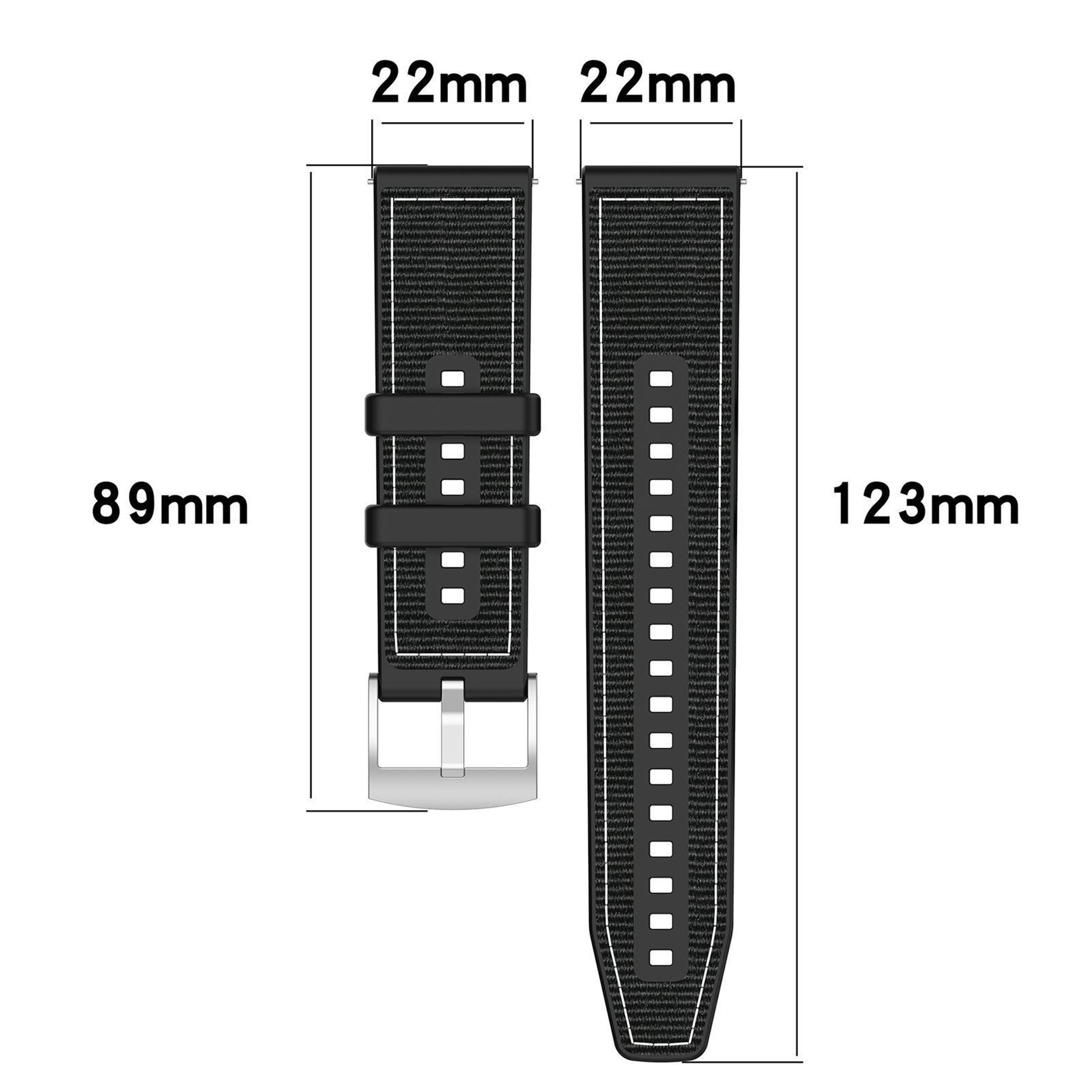 Amazfit T Rex 3 Hybrid Nylon Silicone Watch Band 22mm Adjustable Replacement Strap 5