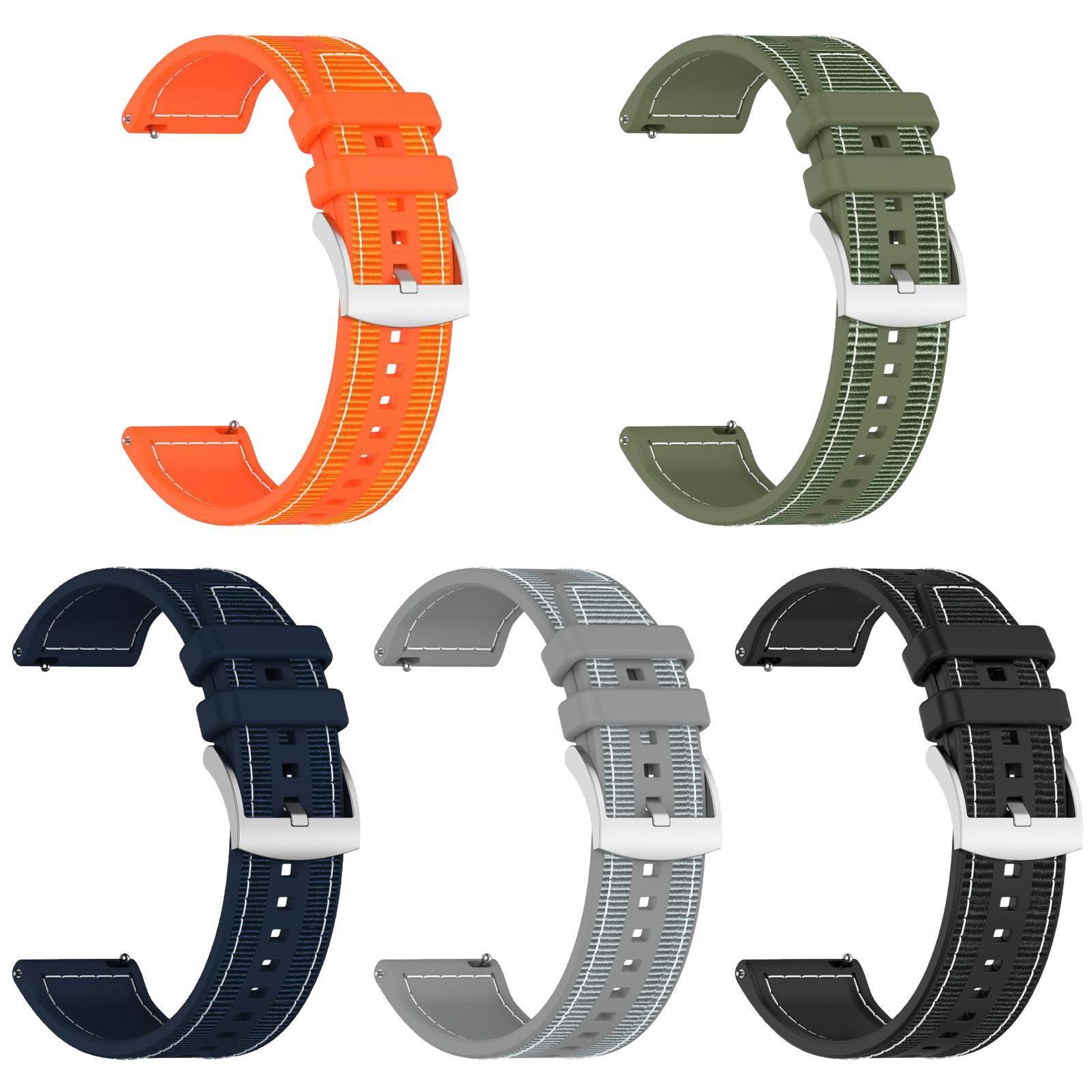 Amazfit T Rex 3 Hybrid Nylon Silicone Watch Band 22mm Adjustable Replacement Strap 8