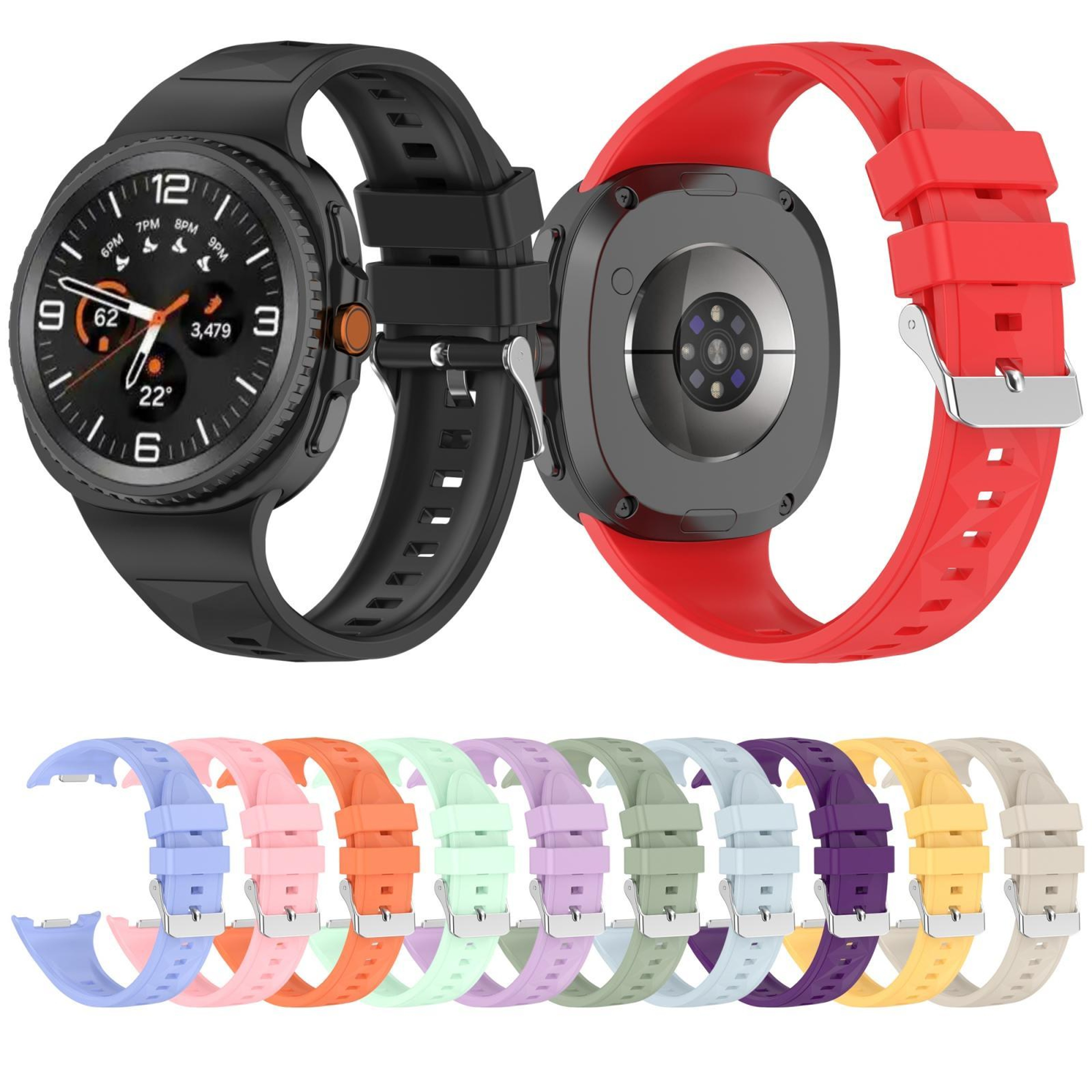 Samsung Galaxy Watch 8 Classic Silicone Watch Band Ice Crystal Texture Replacement Strap – view 4