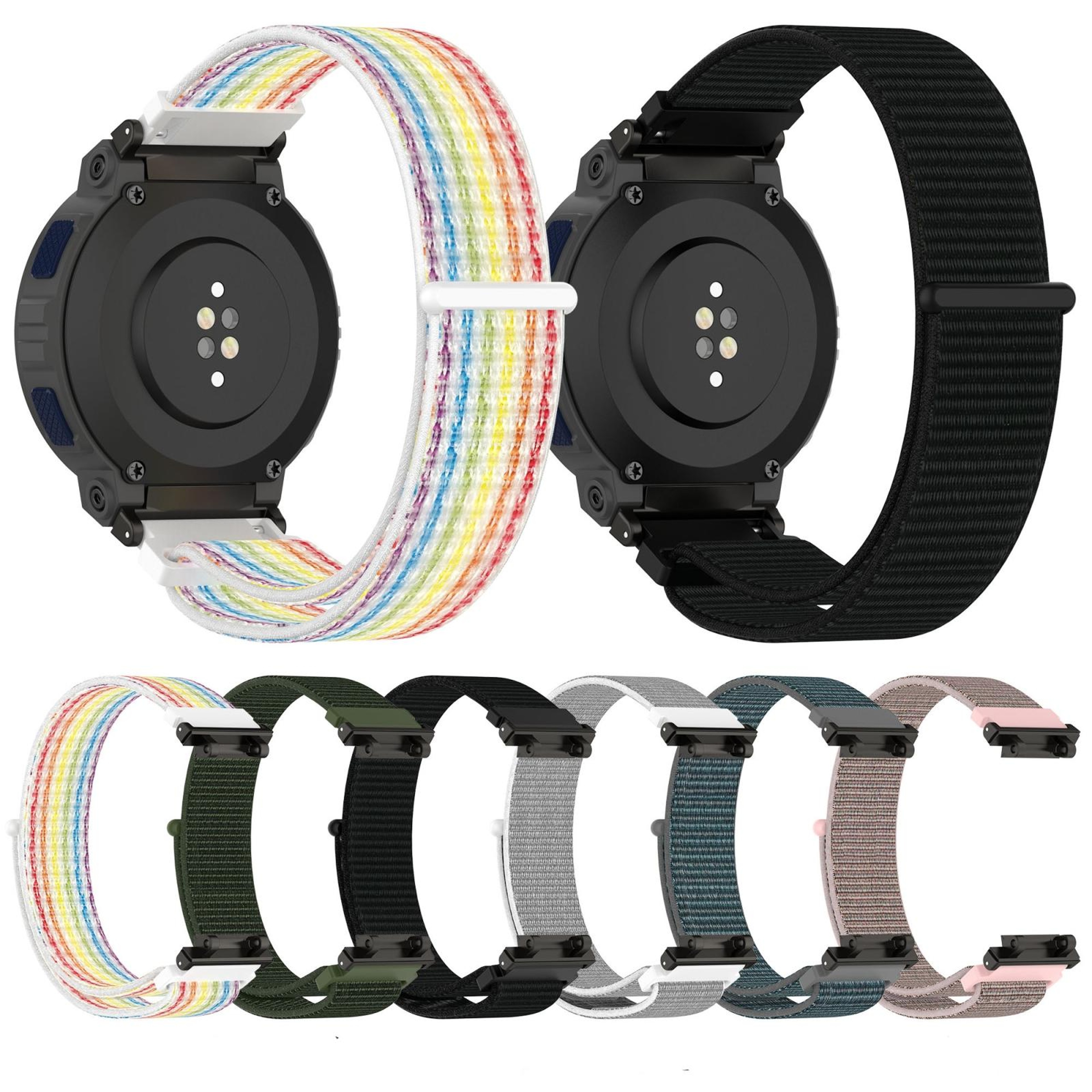 For Amazfit Active Edge Nylon Watch Band Breathable Hook and Loop Strap Replacement – view 6