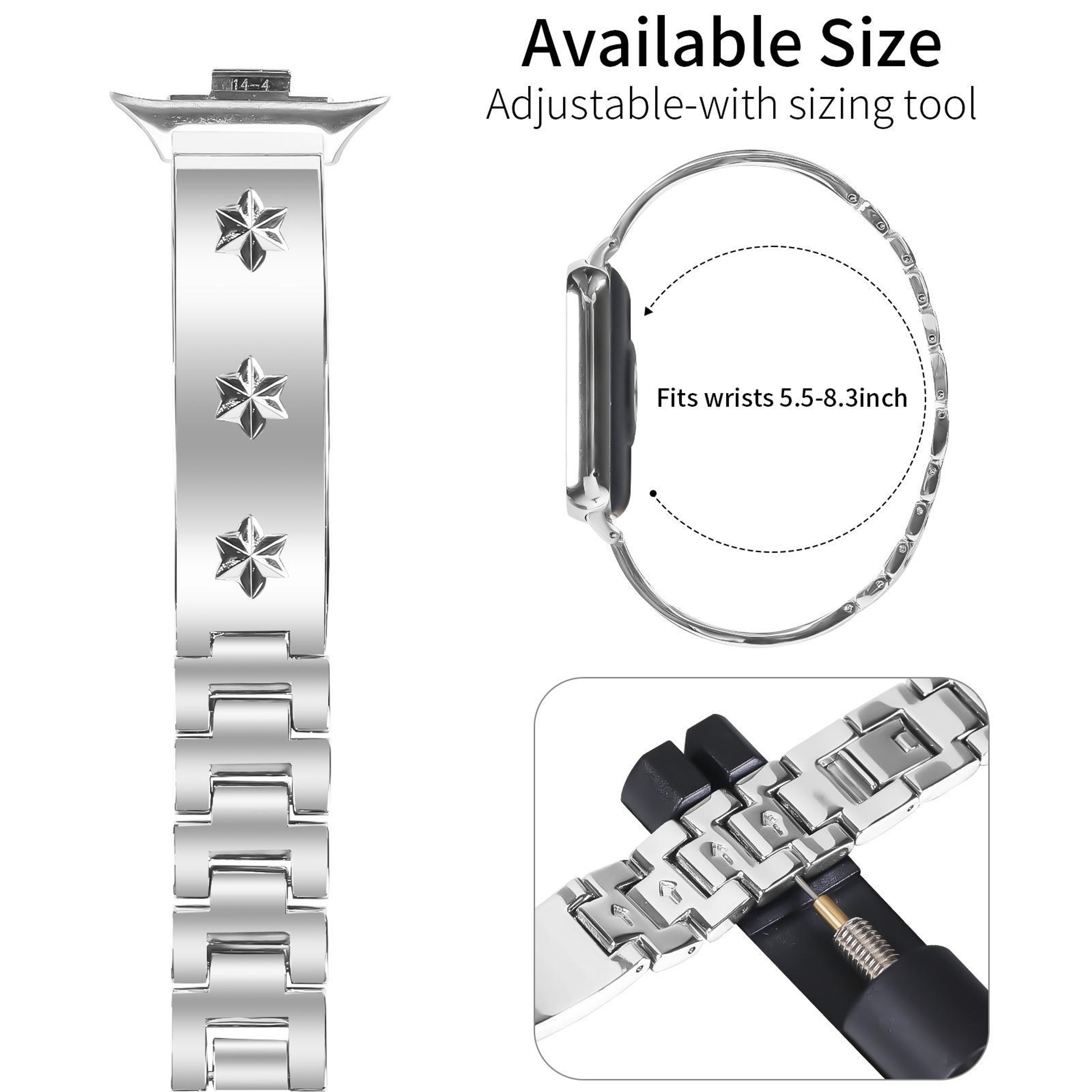 Luxury Snowflake Petals Metal Watch Band For Xiaomi Mi Band 8 Pro And Redmi Watch 4 5