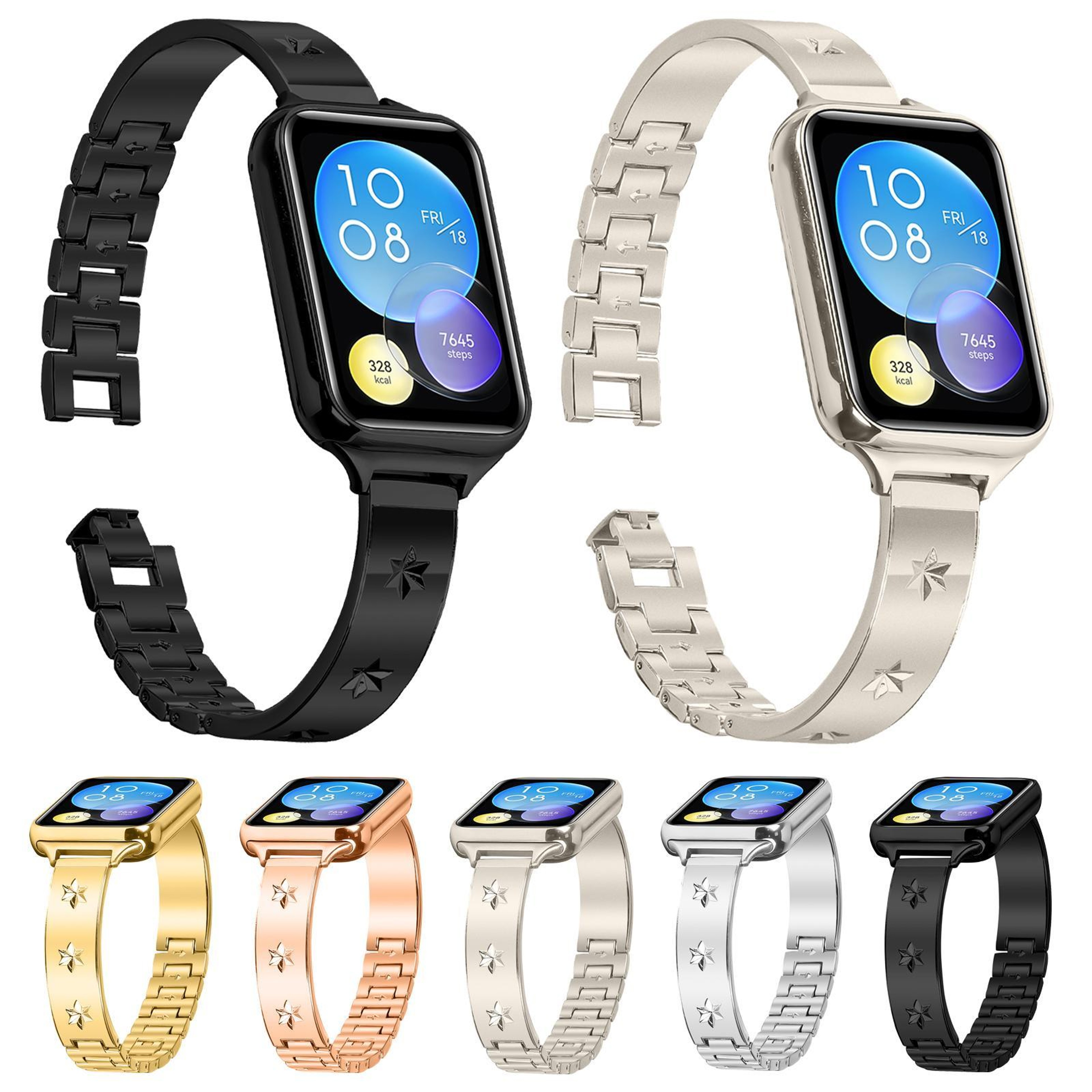 Luxury Snowflake Petals Metal Watch Band For Xiaomi Mi Band 8 Pro And Redmi Watch 4 10