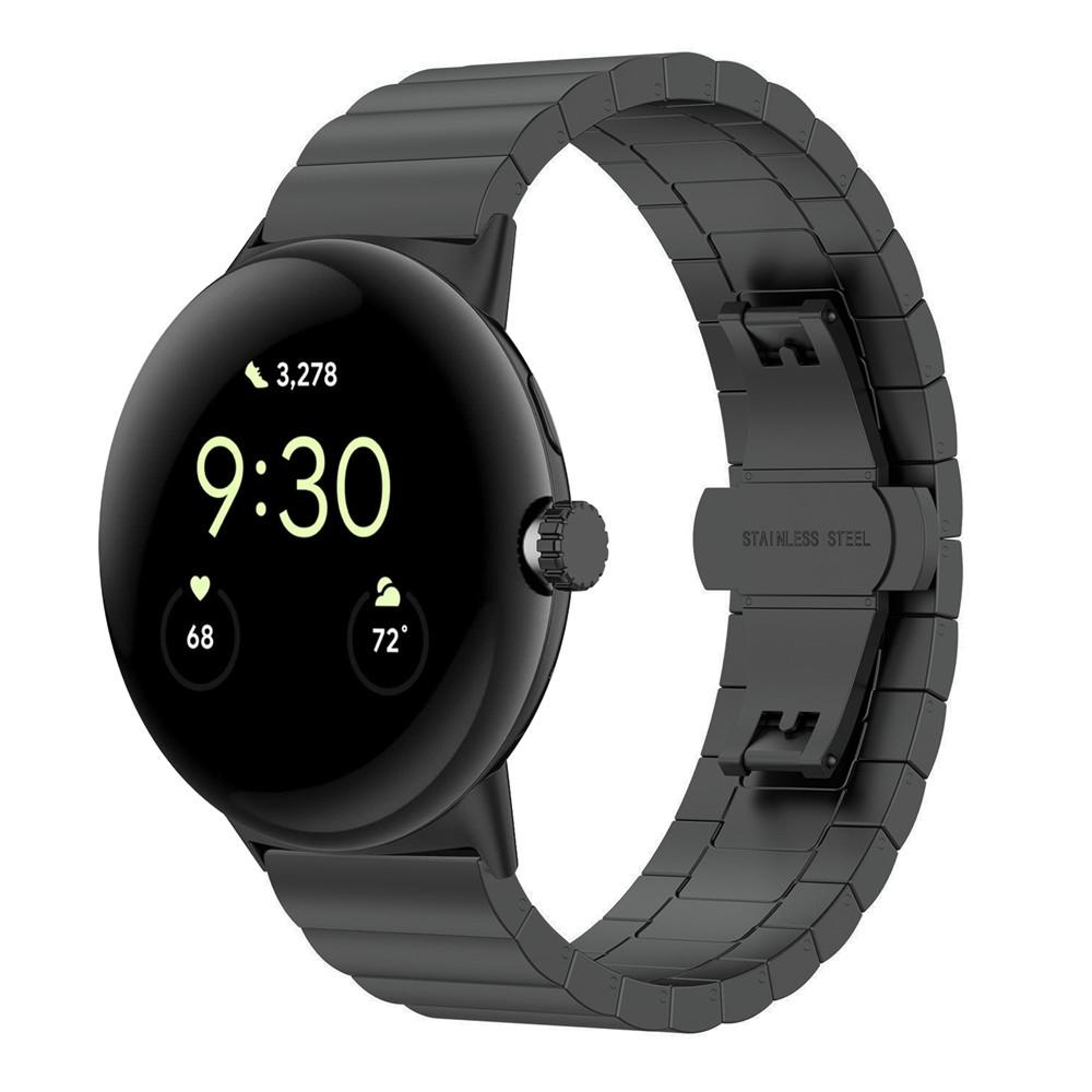 Google Pixel Watch 4 3 2 1 41mm Stainless Steel Watch Band With Butterfly Buckle 0