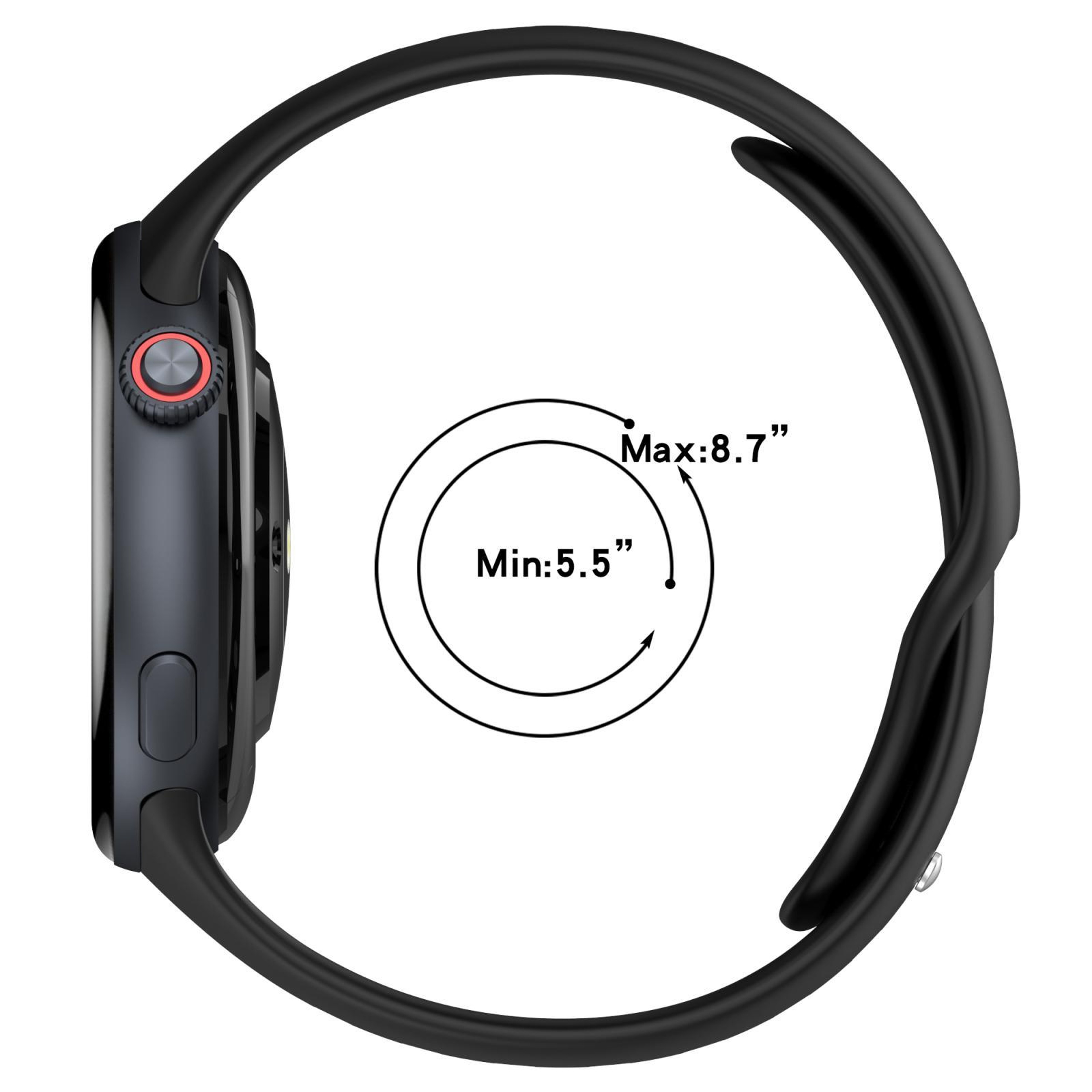 Vivo Watch 5 Silicone Watch Band Soft Adjustable Reverse Buckle Replacement Strap 10