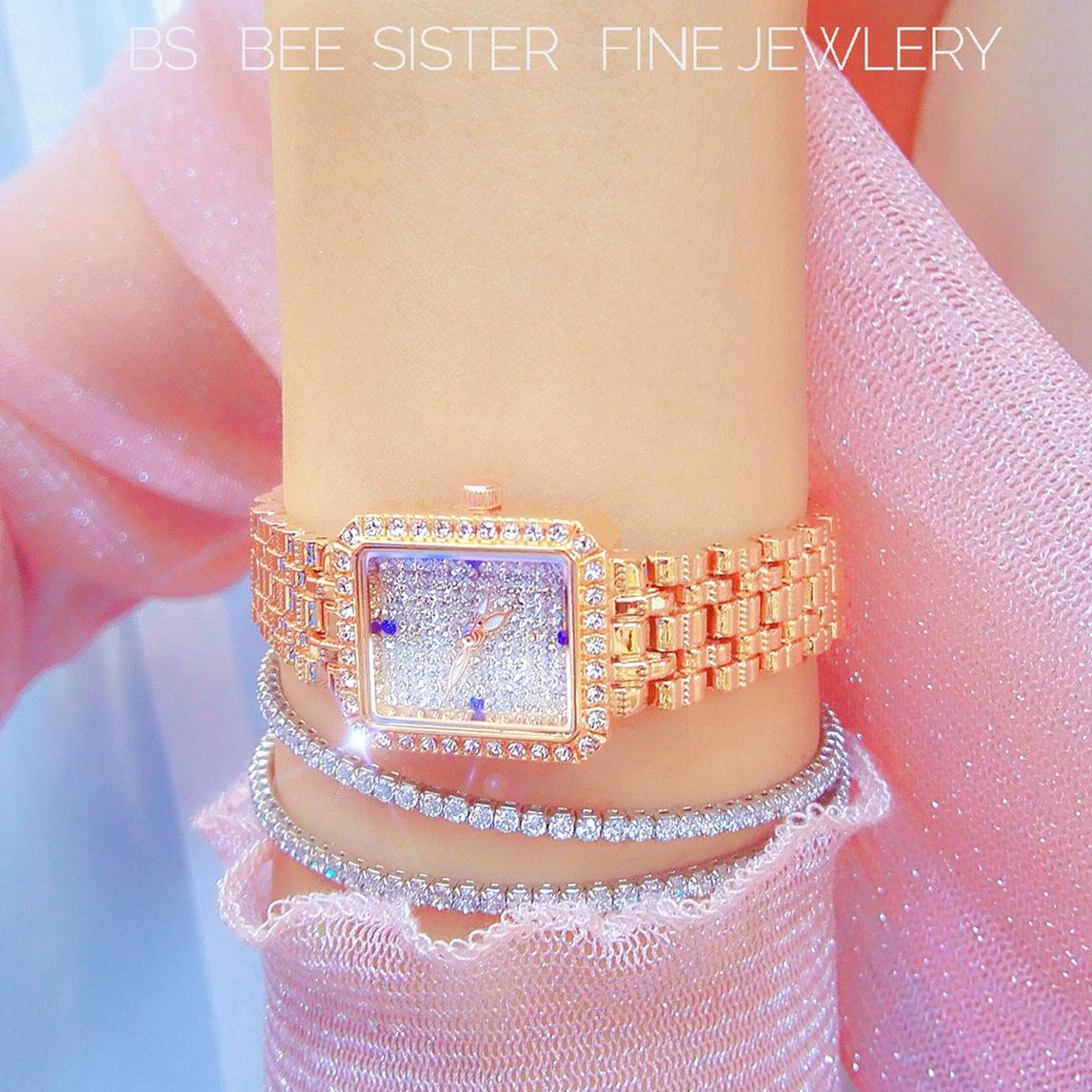 BS Bee Sister FA1597 Diamond Ladies Watch Luxury Quartz Watch Elegant Alloy Wristwatch 2