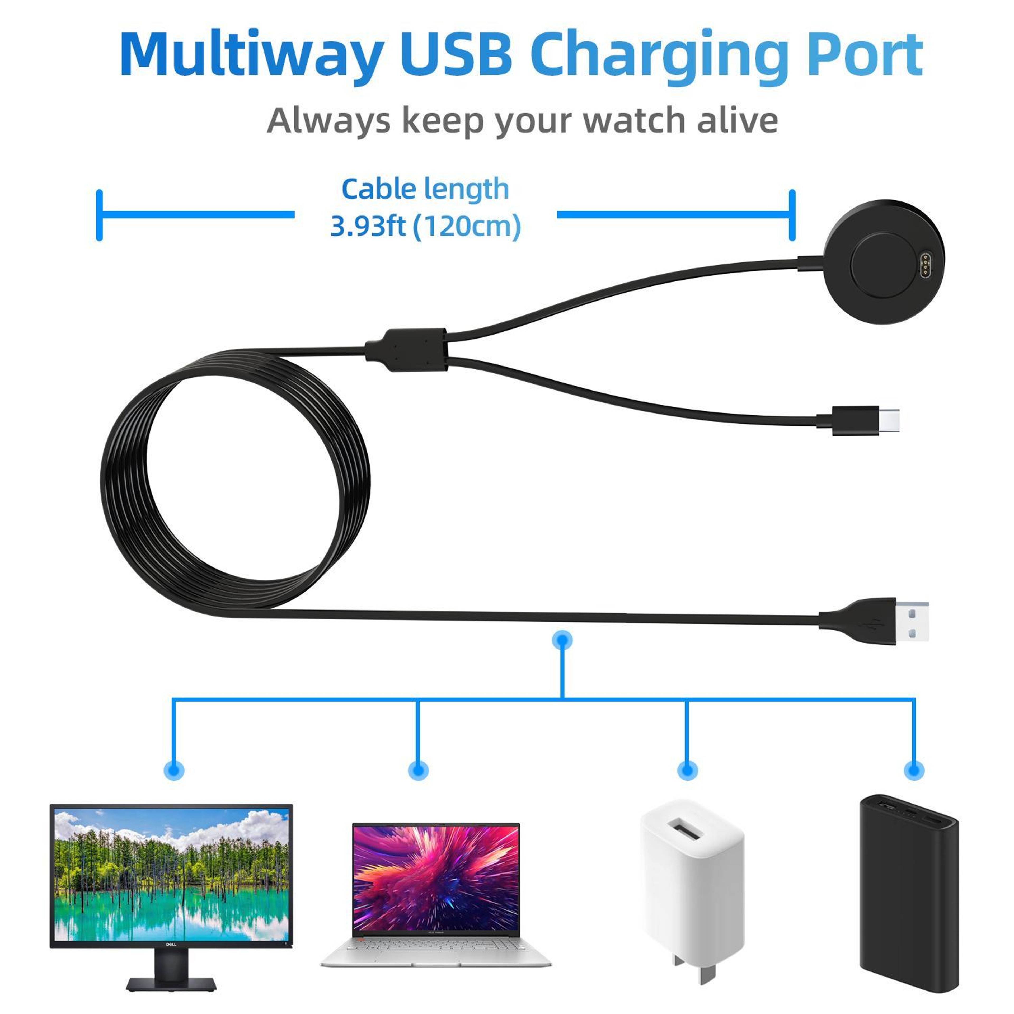 Garmin Fenix 8 XDfind Watch Charging Base USB To Type C Charging Dock 4
