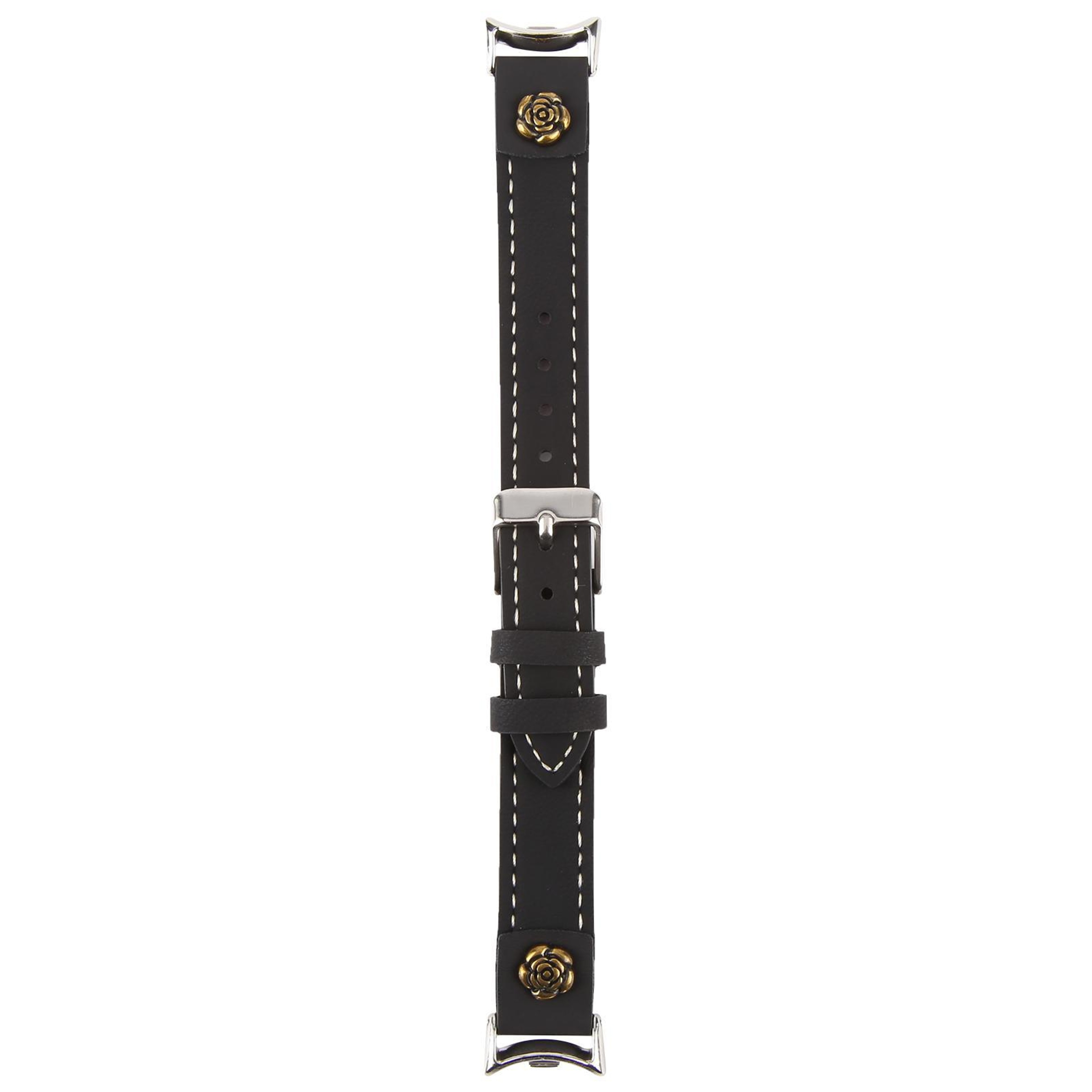 Xiaomi Smart Band 10 9 8 Leather Watch Band Rivet Camellia Microfiber Replacement Strap 5