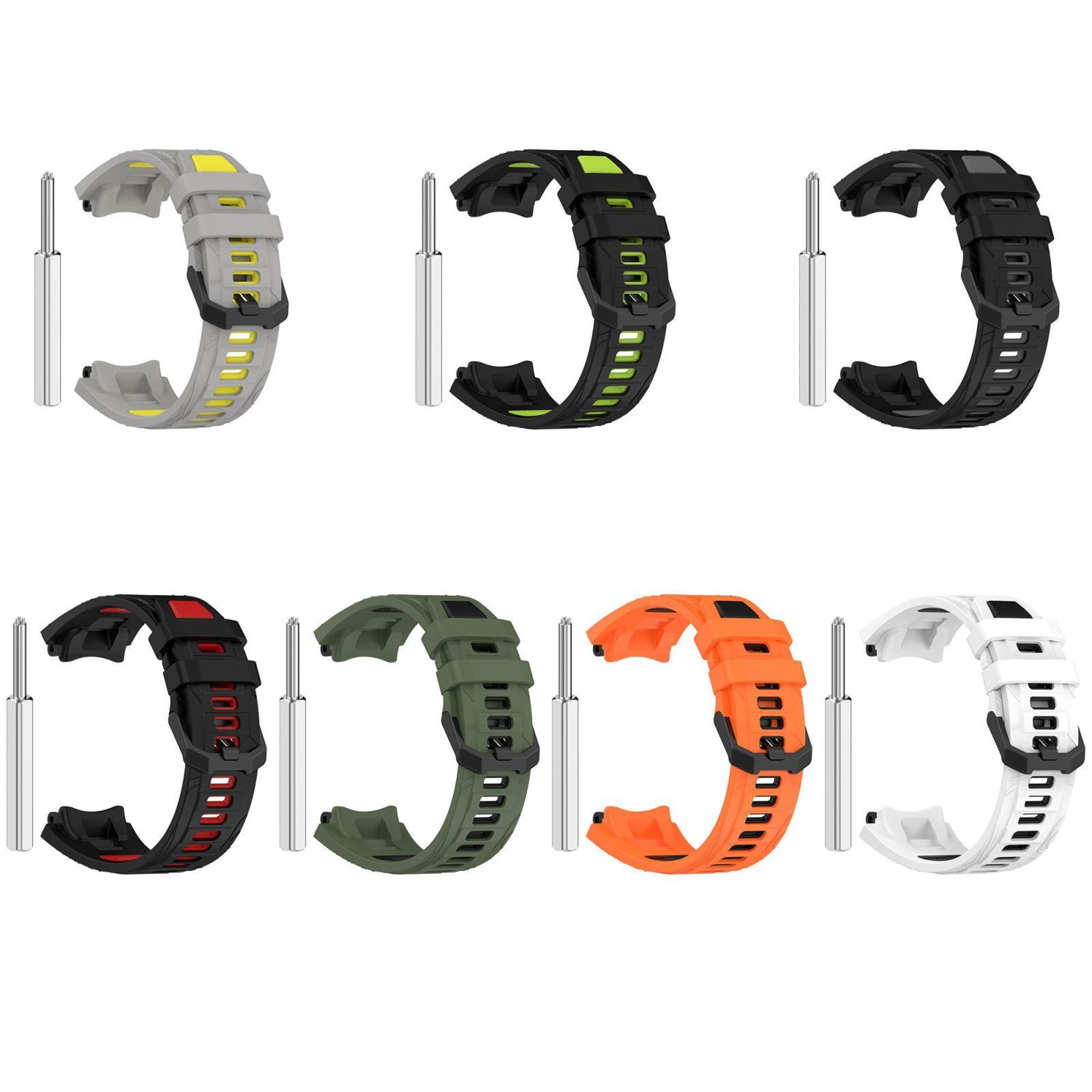 Amazfit T Rex 3 Silicone Watch Band Two Color Sport Replacement Strap With Black Buckle 10