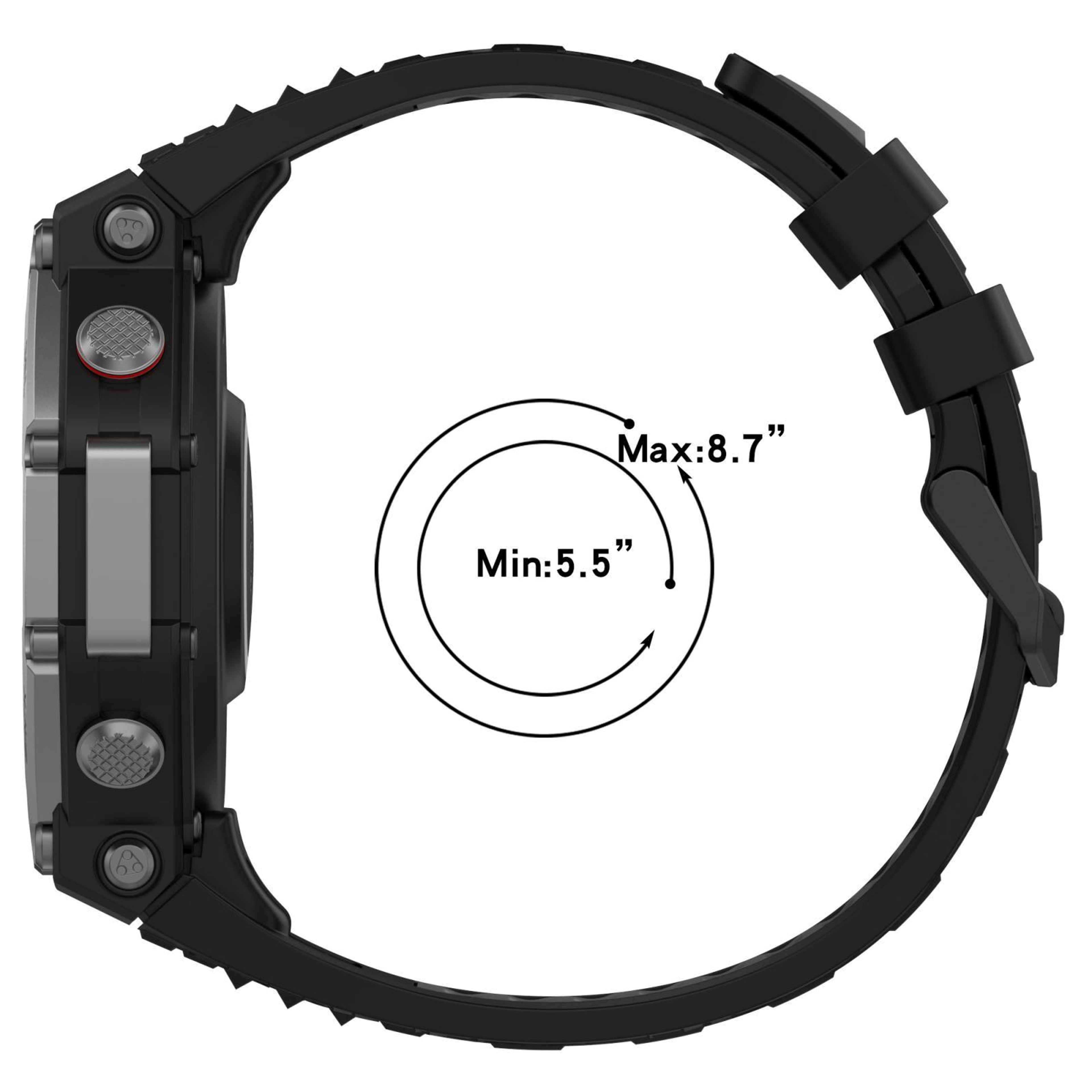 Amazfit T Rex 3 Silicone Watch Band Two Color Sport Replacement Strap With Black Buckle 12