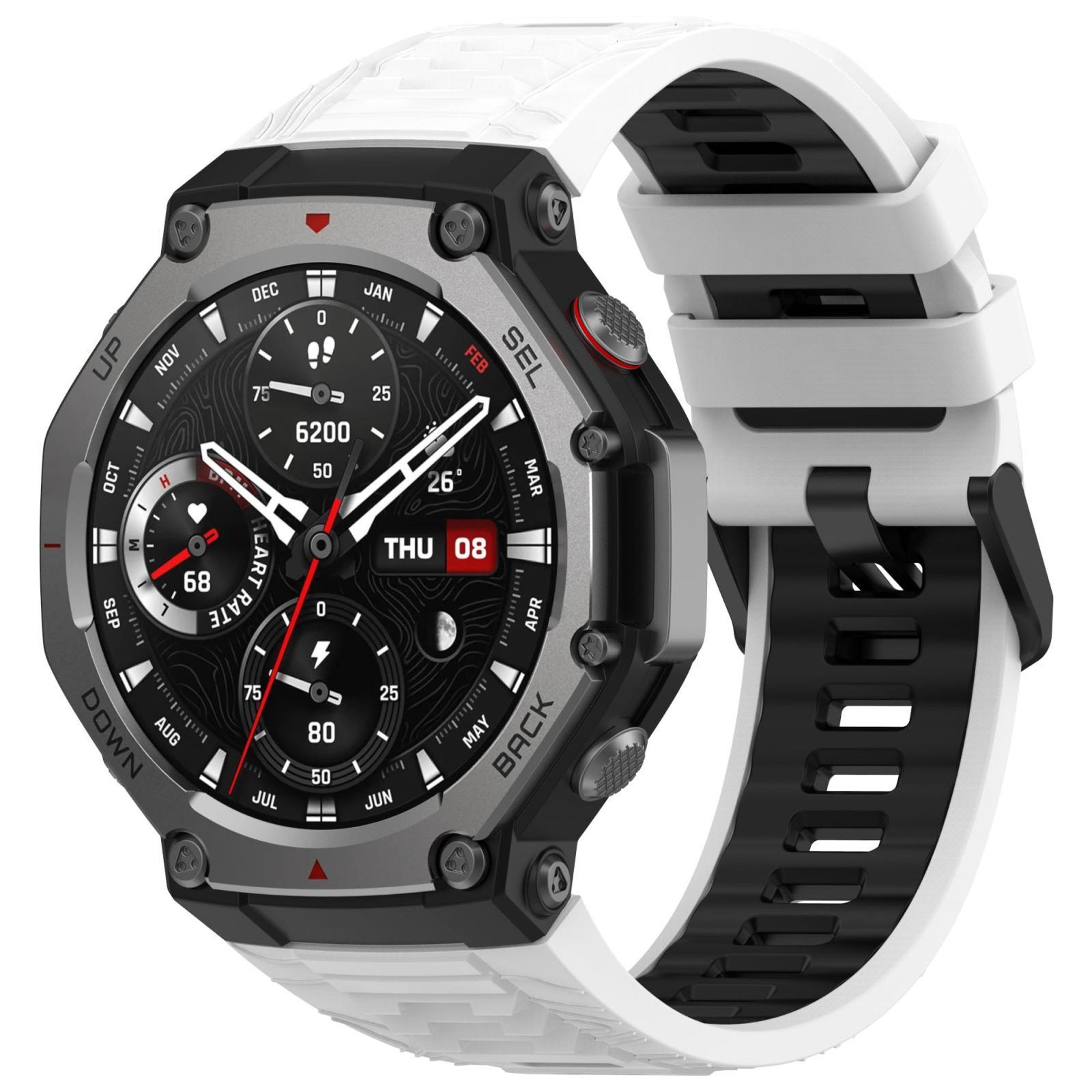 Amazfit T Rex 3 Silicone Watch Band Two Color Sport Replacement Strap With Black Buckle 14