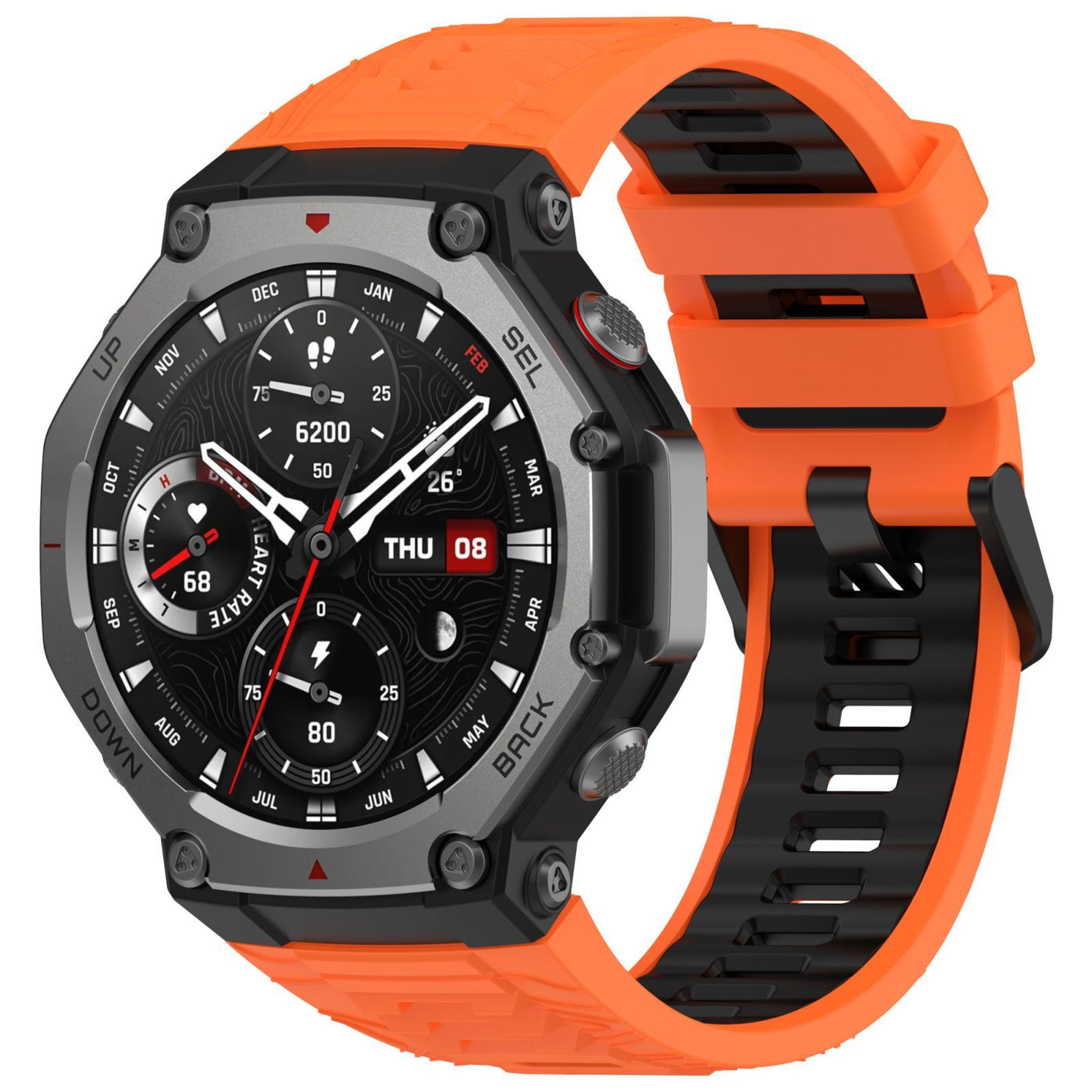 Amazfit T Rex 3 Silicone Watch Band Two Color Sport Replacement Strap With Black Buckle 7