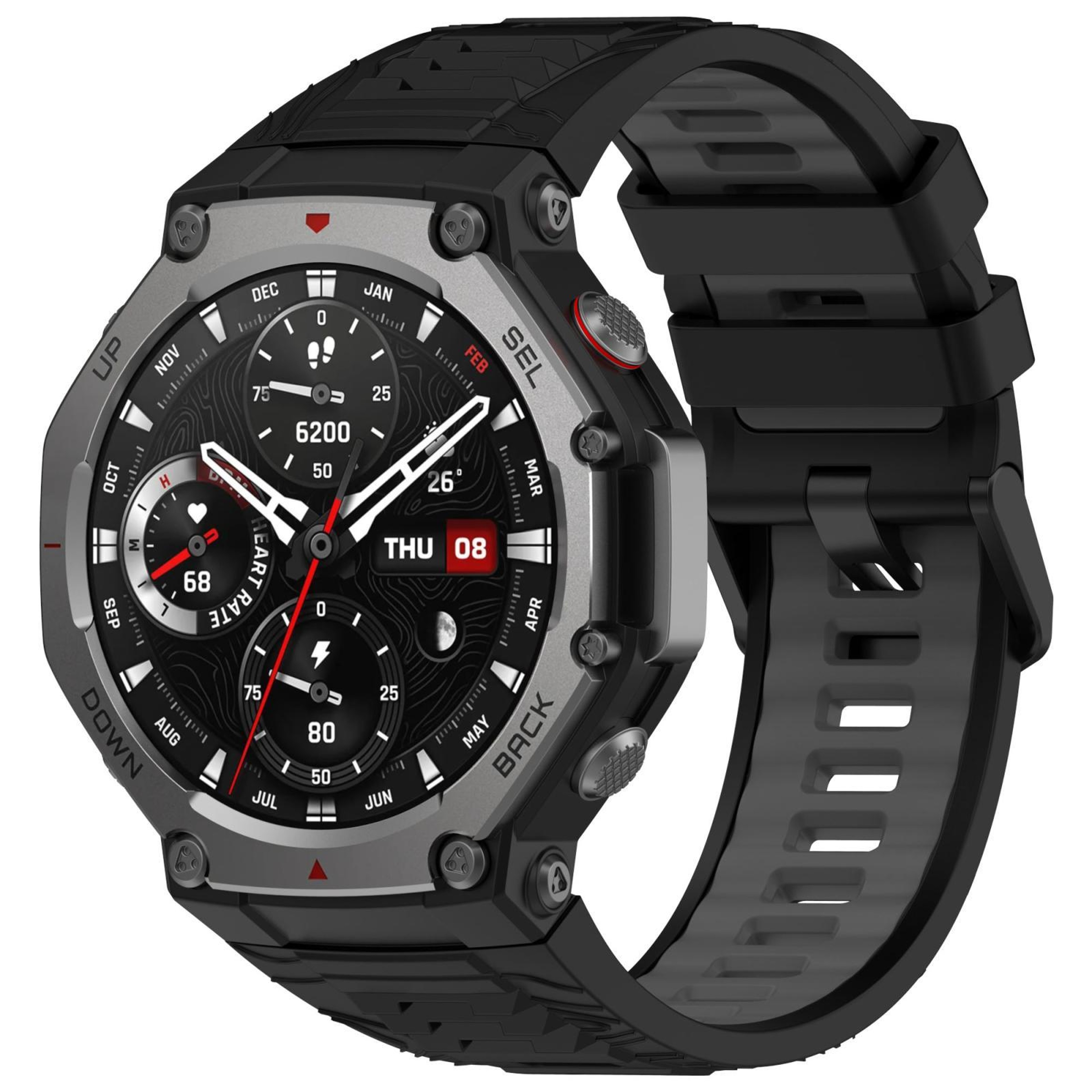 Amazfit T Rex 3 Silicone Watch Band Two Color Sport Replacement Strap With Black Buckle 3