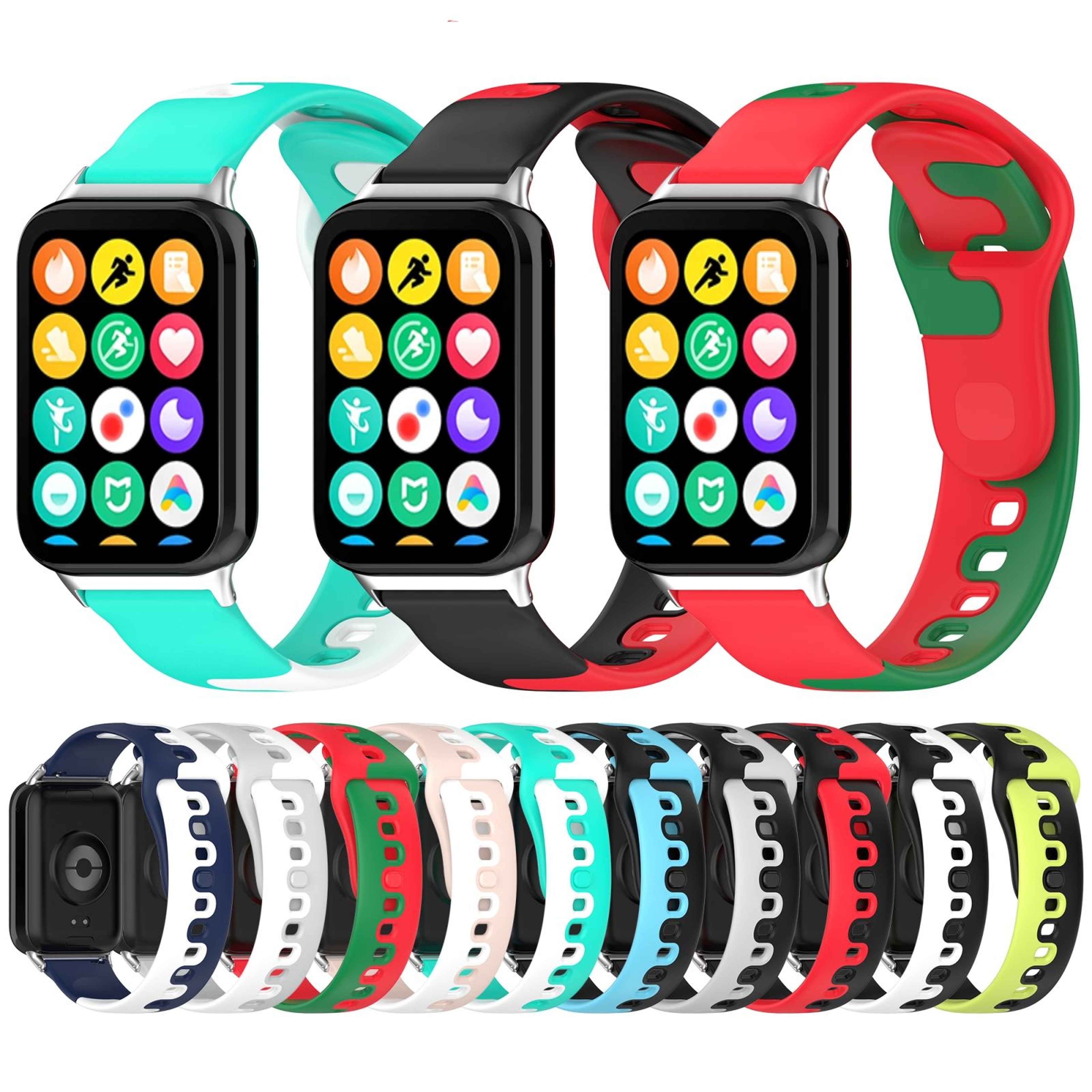 Xiaomi Band 10 Pro Redmi Watch 6 5 Dual Color Silicone Watch Band Replacement Strap 5