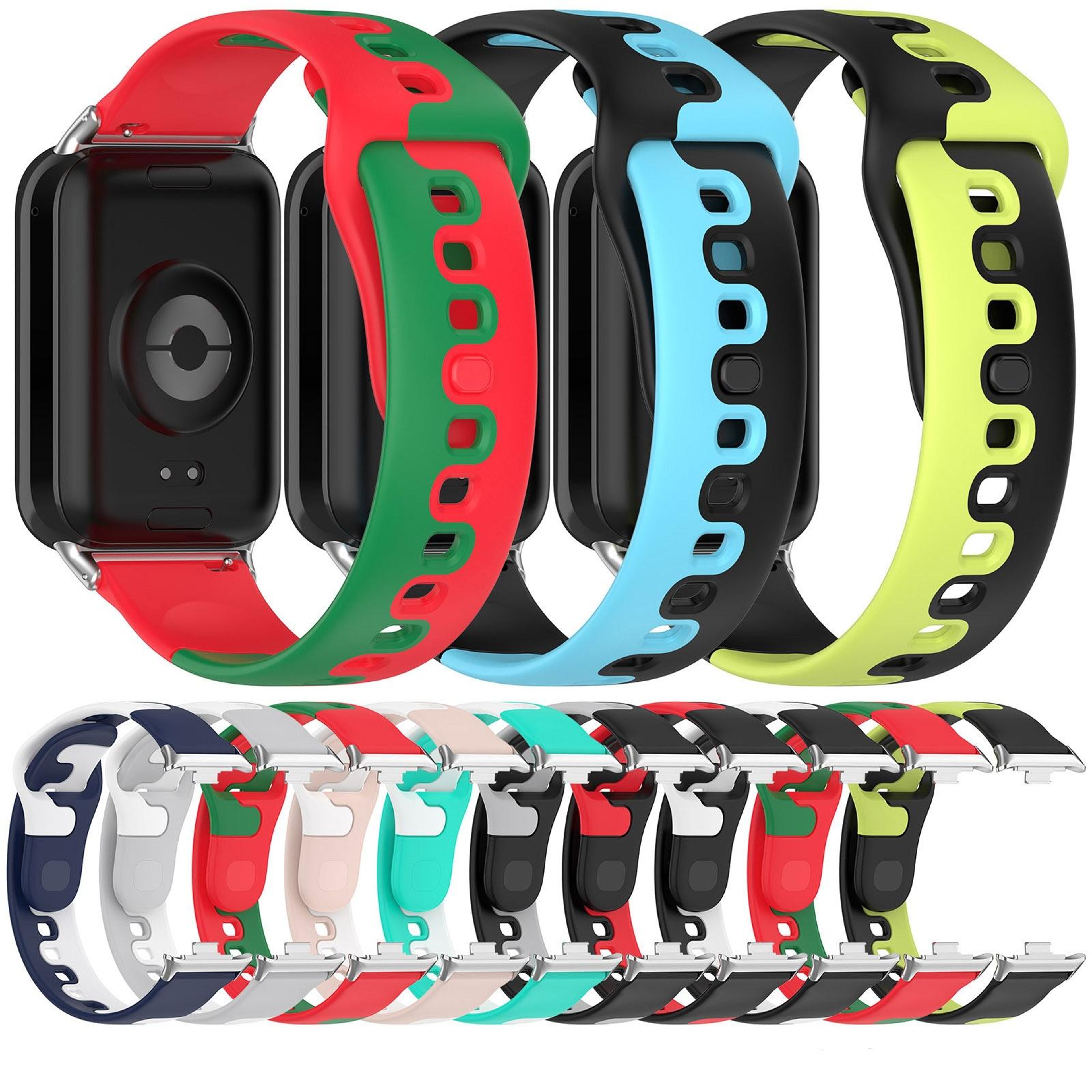 Xiaomi Band 10 Pro Redmi Watch 6 5 Dual Color Silicone Watch Band Replacement Strap 6