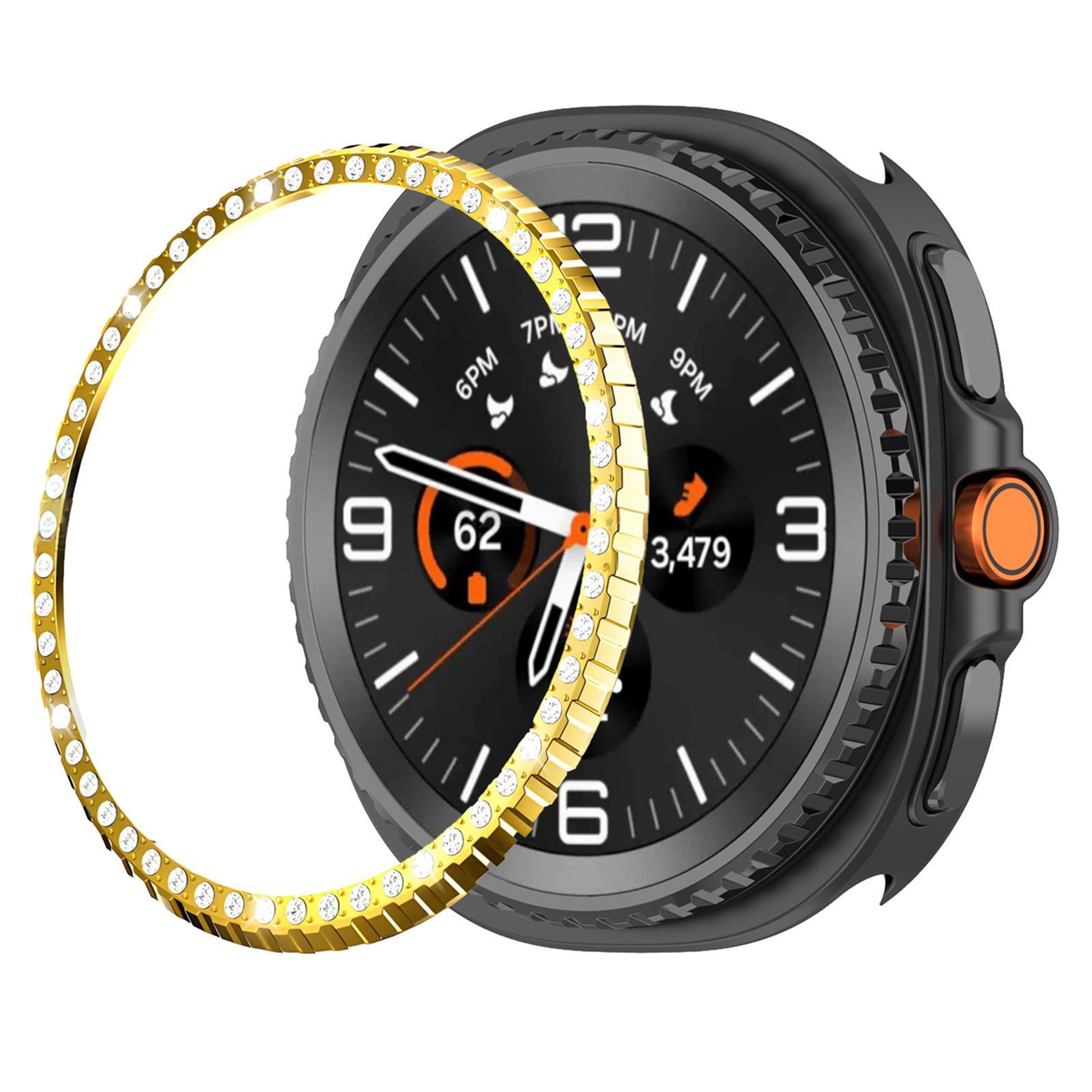 Samsung Galaxy Watch8 Classic 46mm Diamond Bezel Ring Metal Watch Protection Ring Cover 1