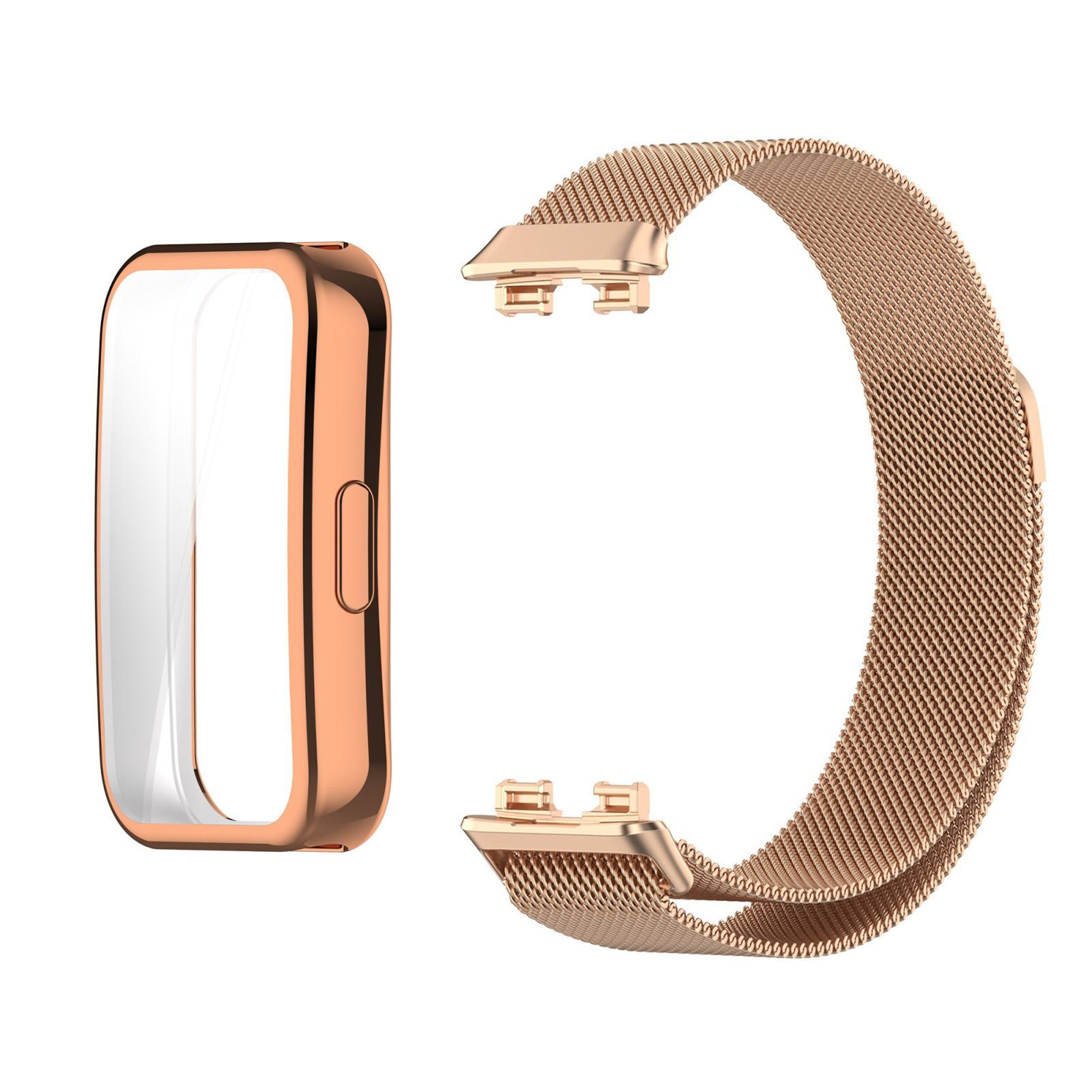 Huawei Band 10 9 8 Milanese Magnetic Watch Band With TPU Protective Cover Stainless Steel Strap 15